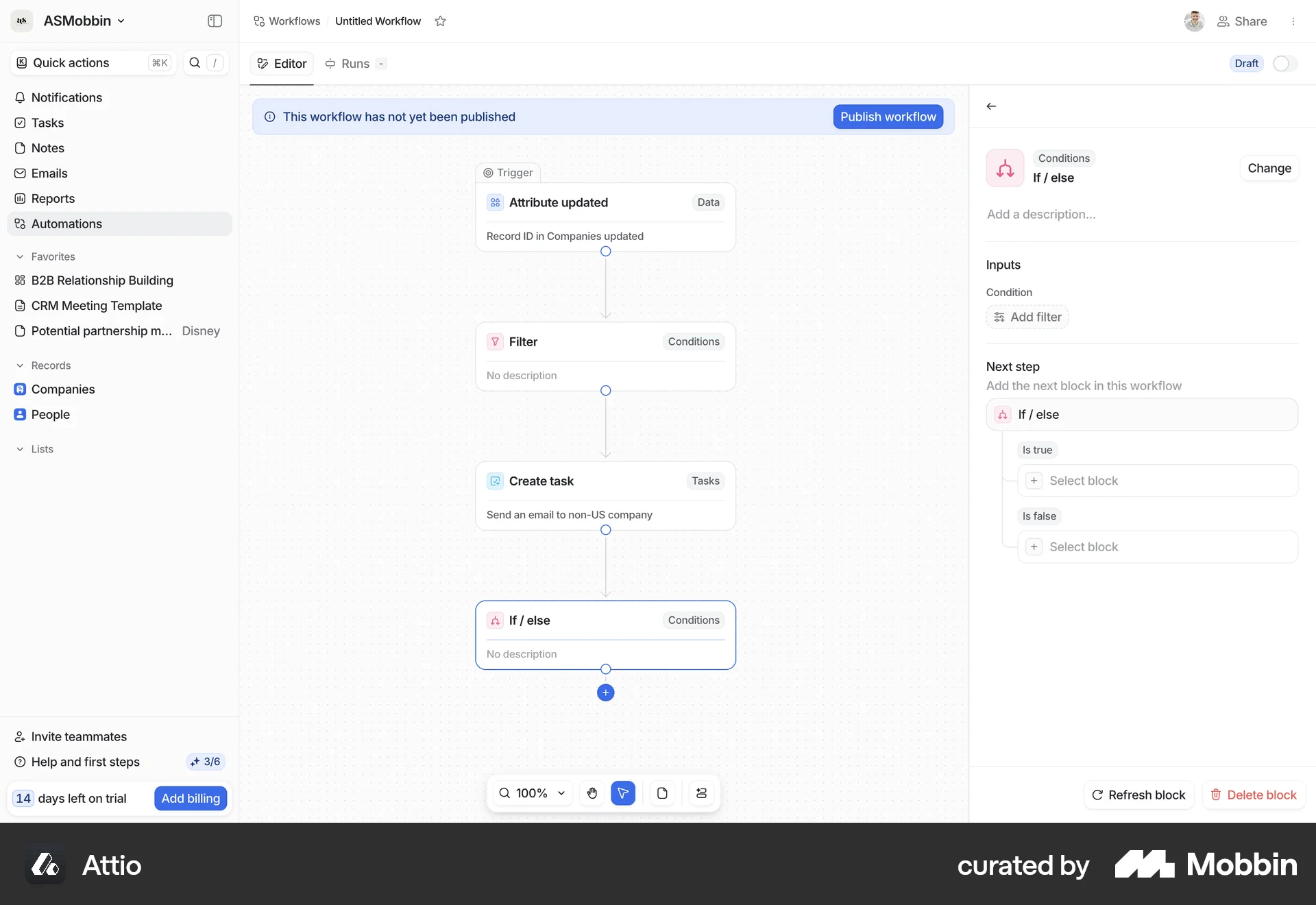 Attio Web screen containing Segmented Control UI element