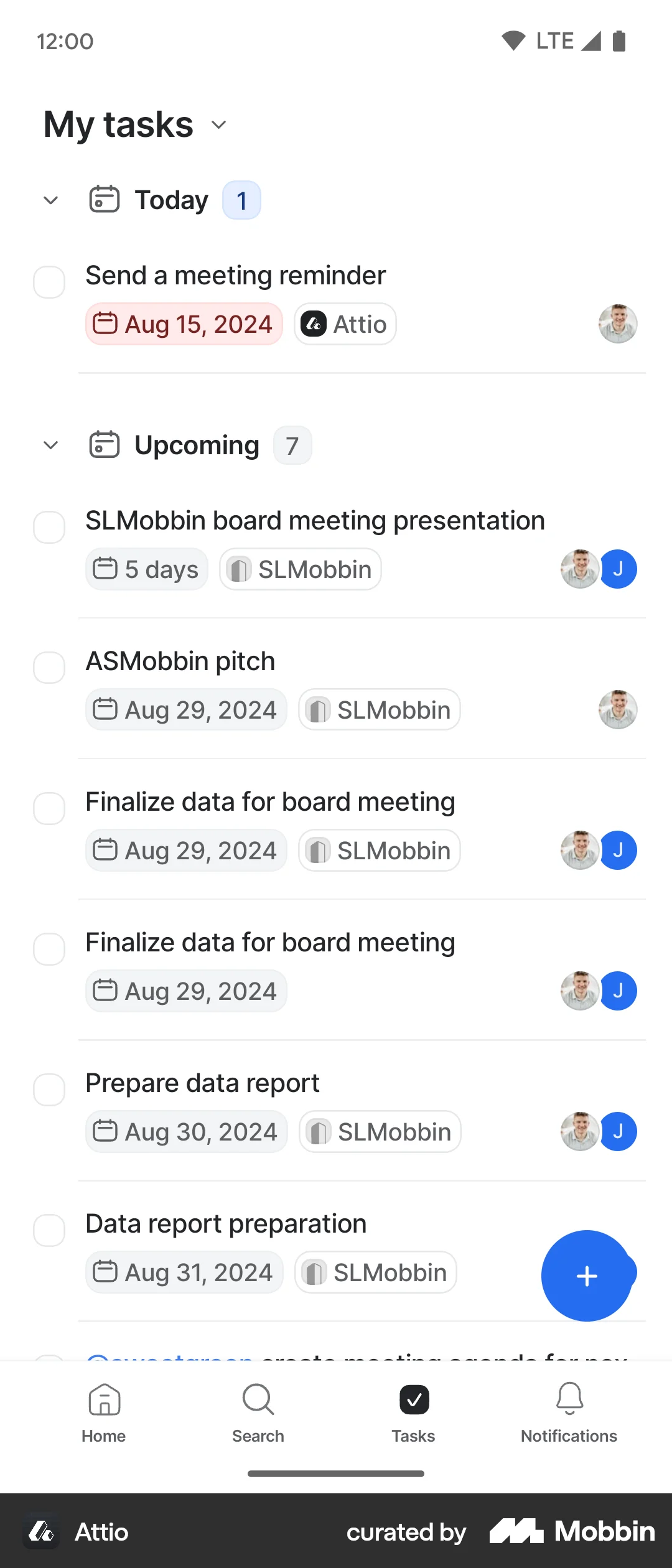 Attio Android Goal & Task screen