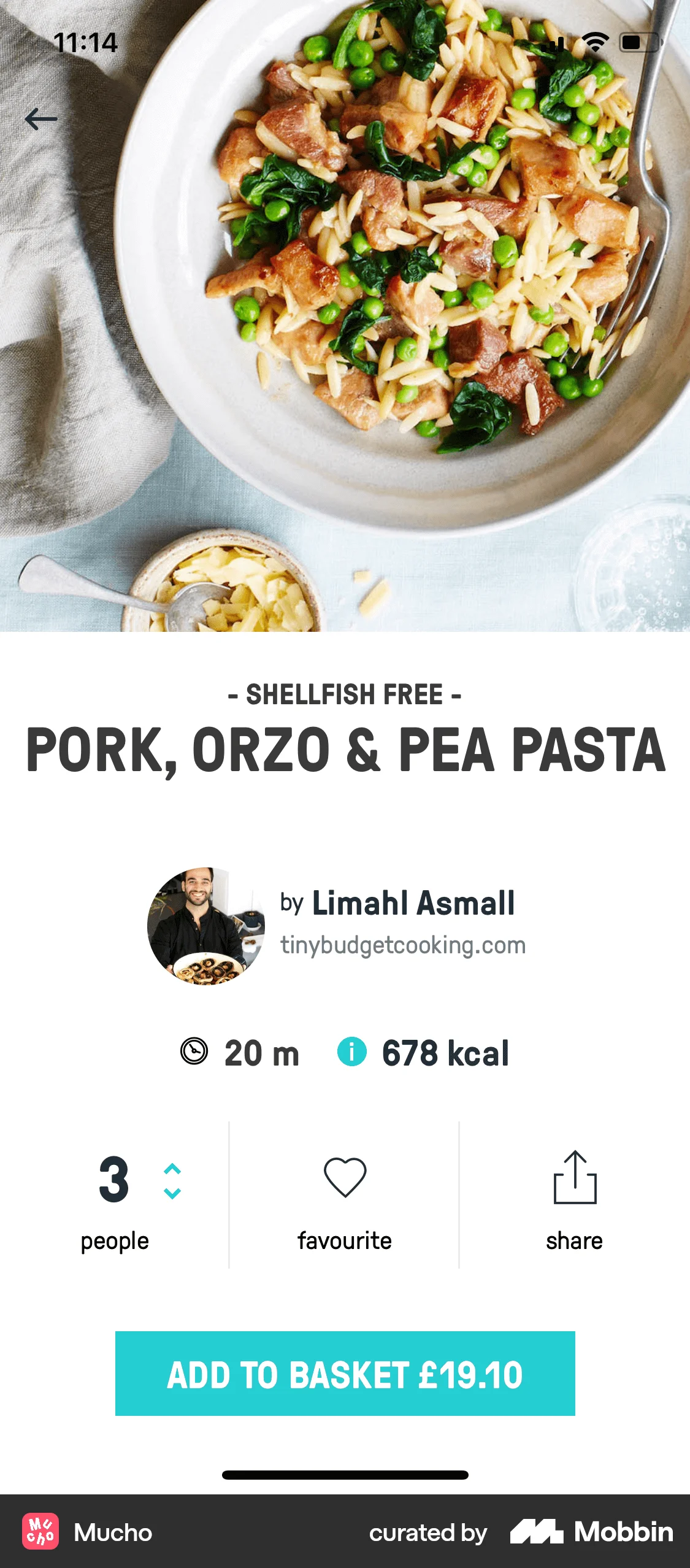 Mucho iOS Recipe Detail screen