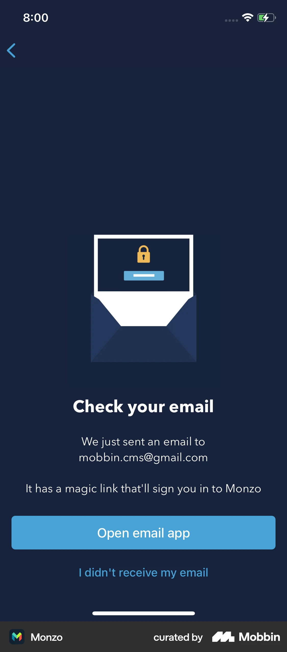 Monzo Email Examples Monzo iOS Email Verification | Mobbin