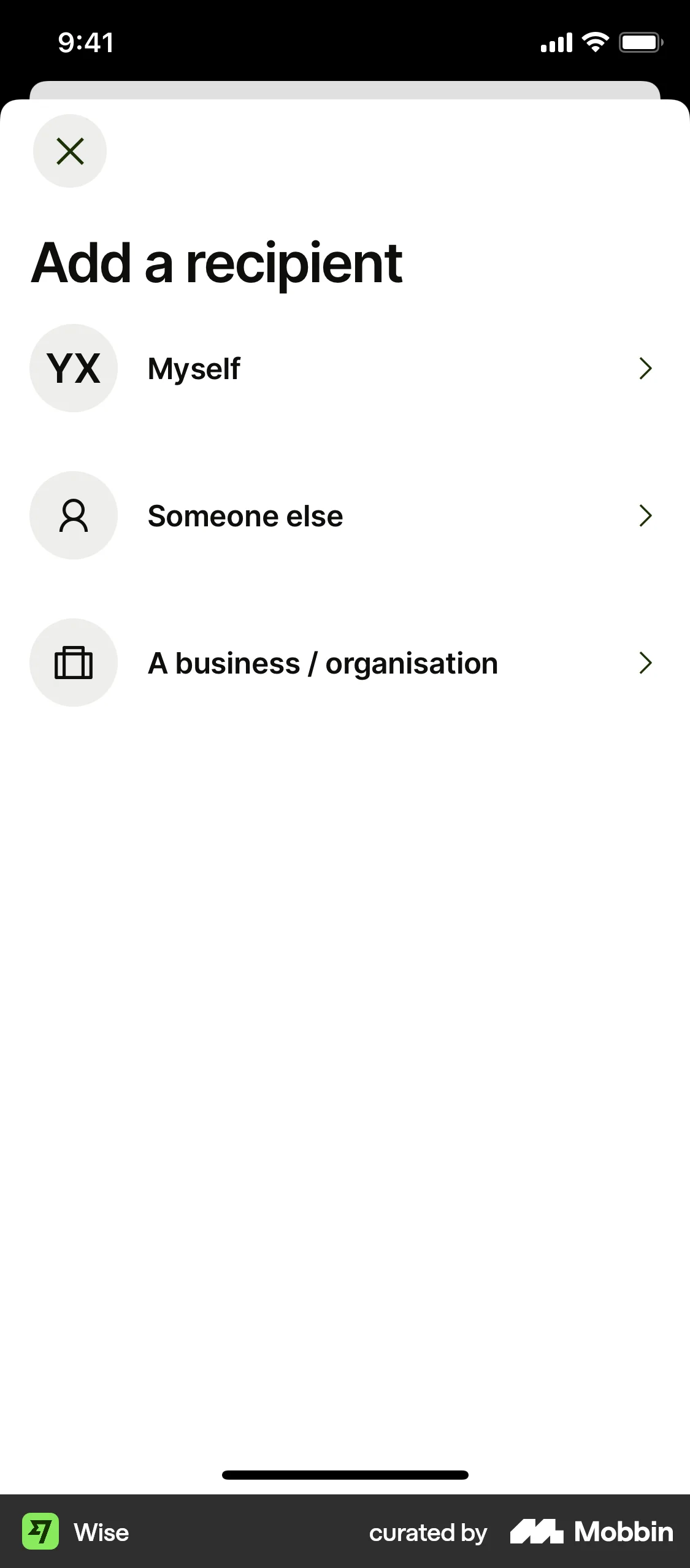 Wise iOS Invite & Refer Friends screen