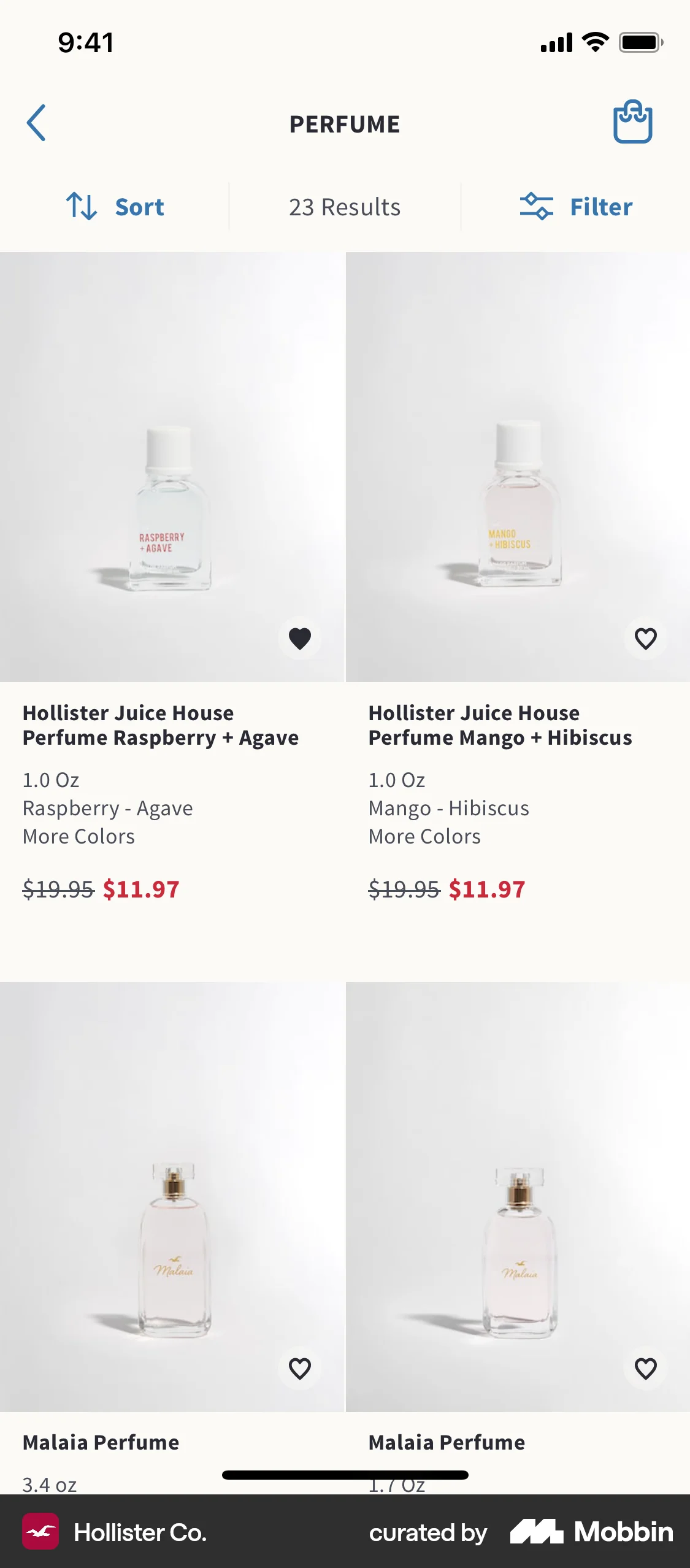 Hollister Co. iOS Save screen