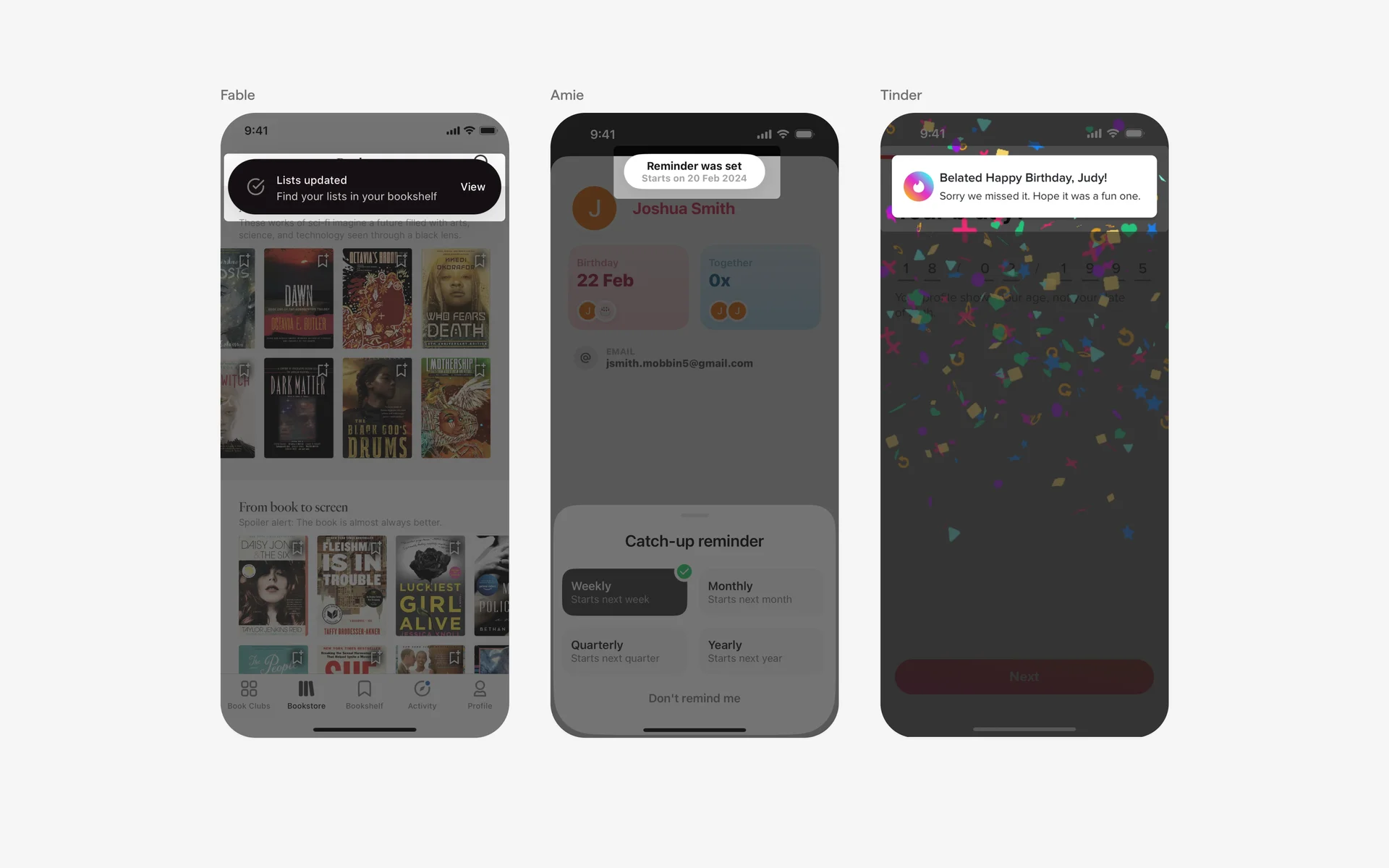 Top aligned toasts on mobile.