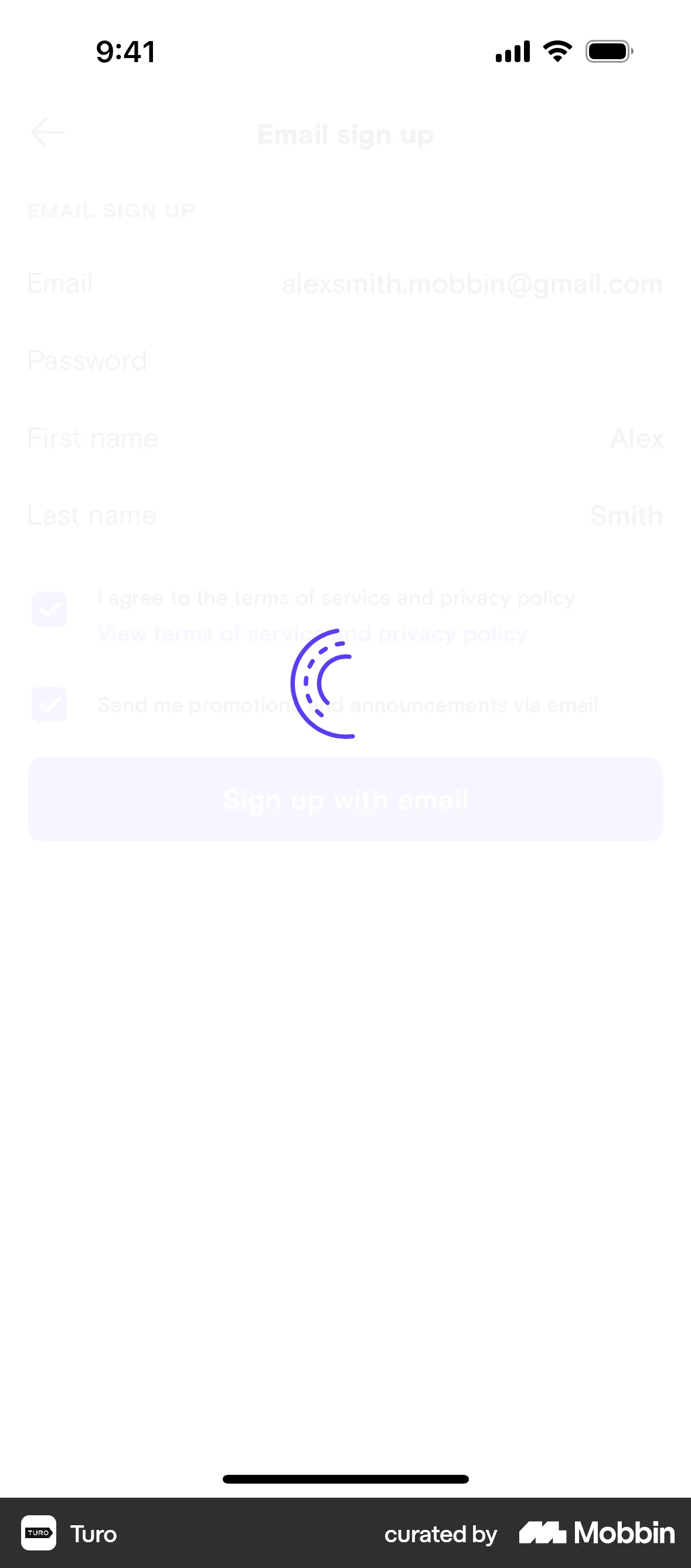 Turo iOS Loading screen