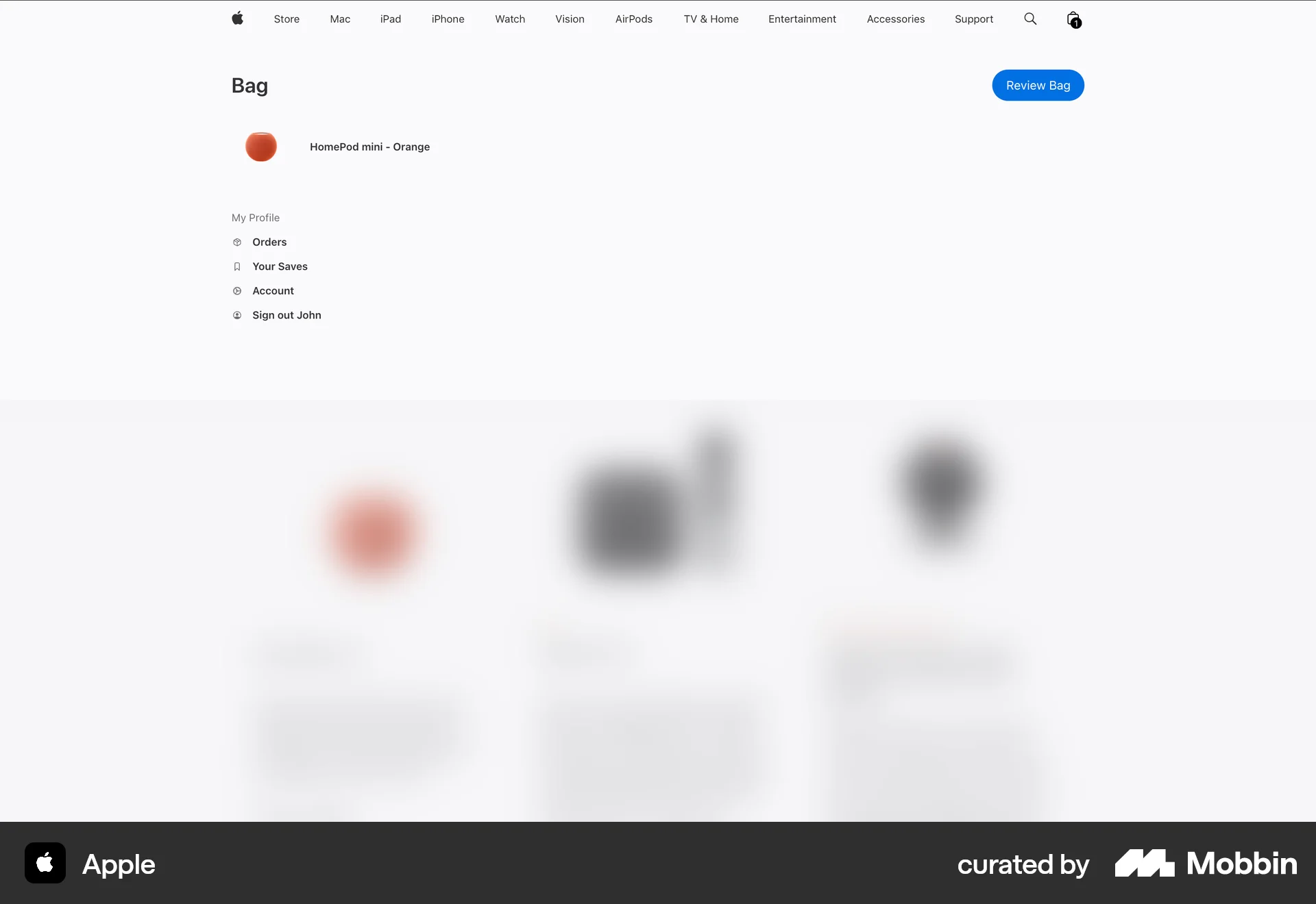 Apple Web Web Shopping Cart screen