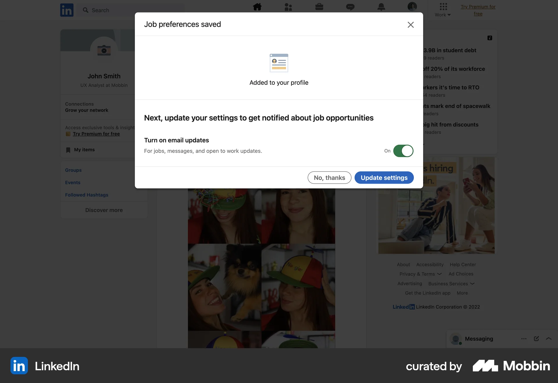 LinkedIn Web Jobs & Recruitment App screen