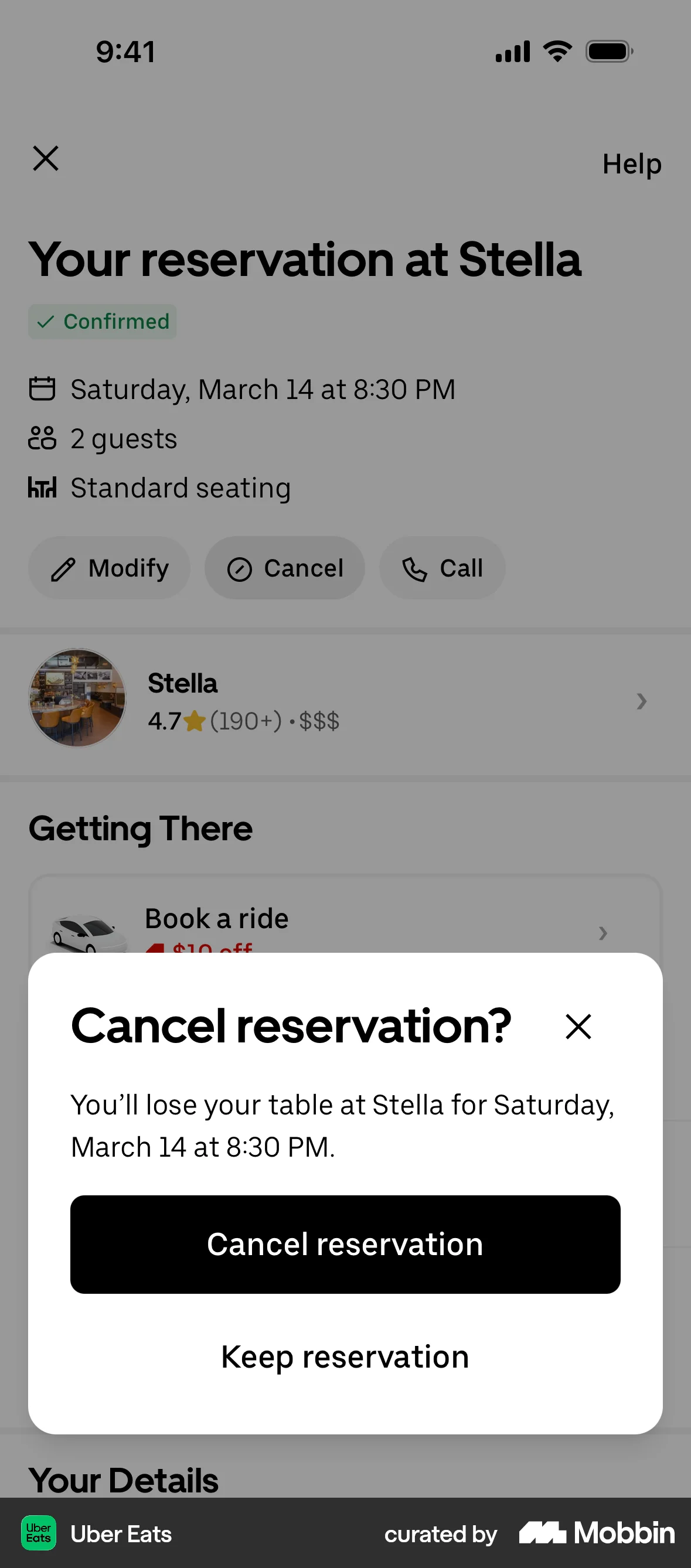 Uber Eats screen