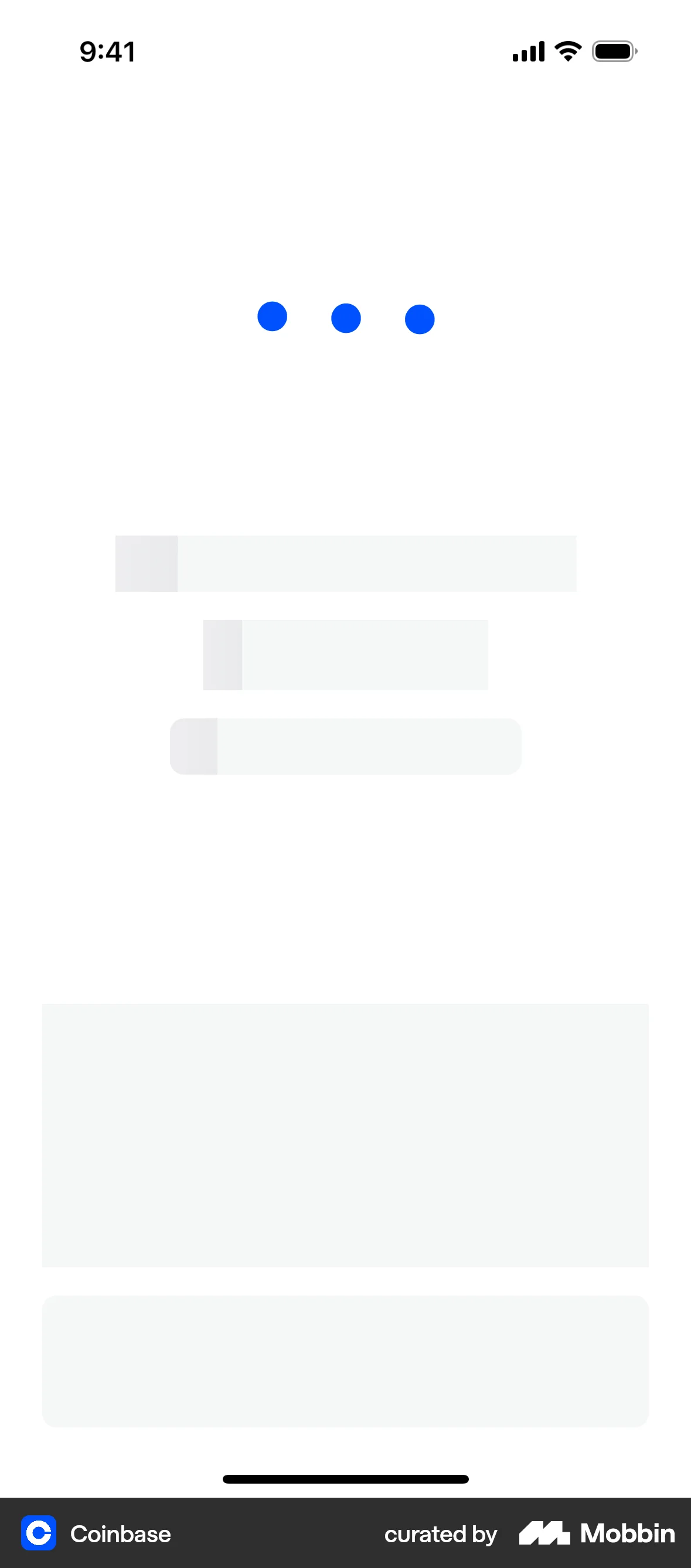 Coinbase iOS screen containing Skeleton UI element