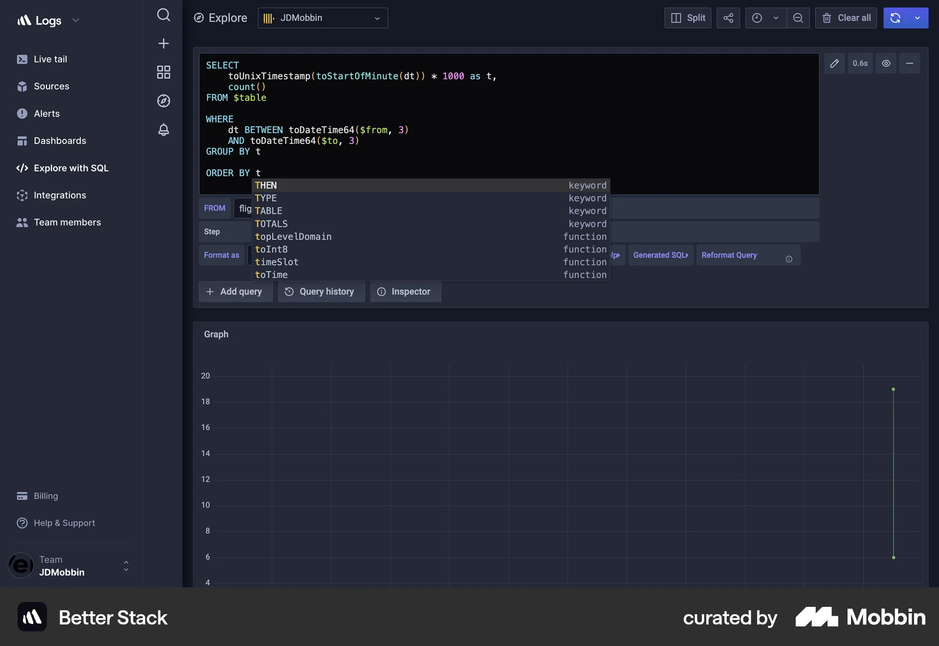 Better Stack Web Code Editor screen