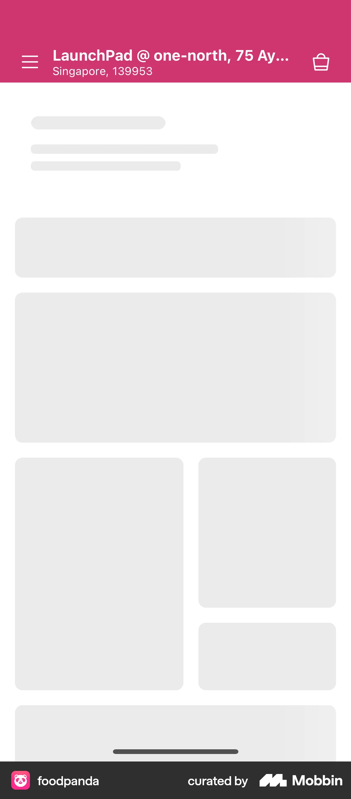 foodpanda iOS screen containing Skeleton UI element
