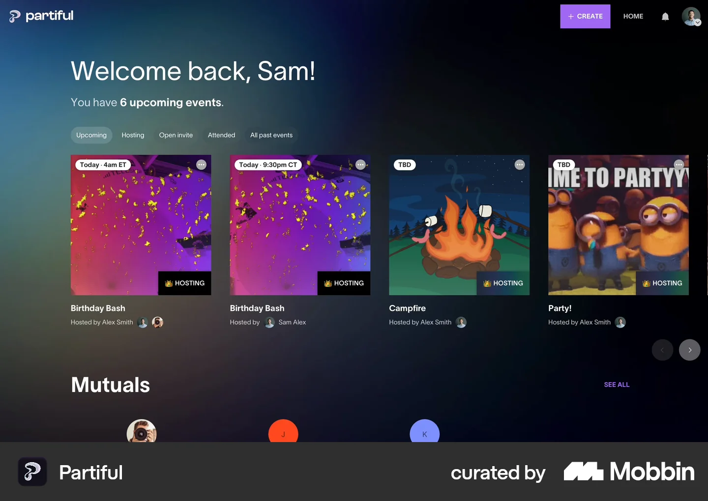 Partiful Ui Partiful Web Event Dashboard | Mobbin