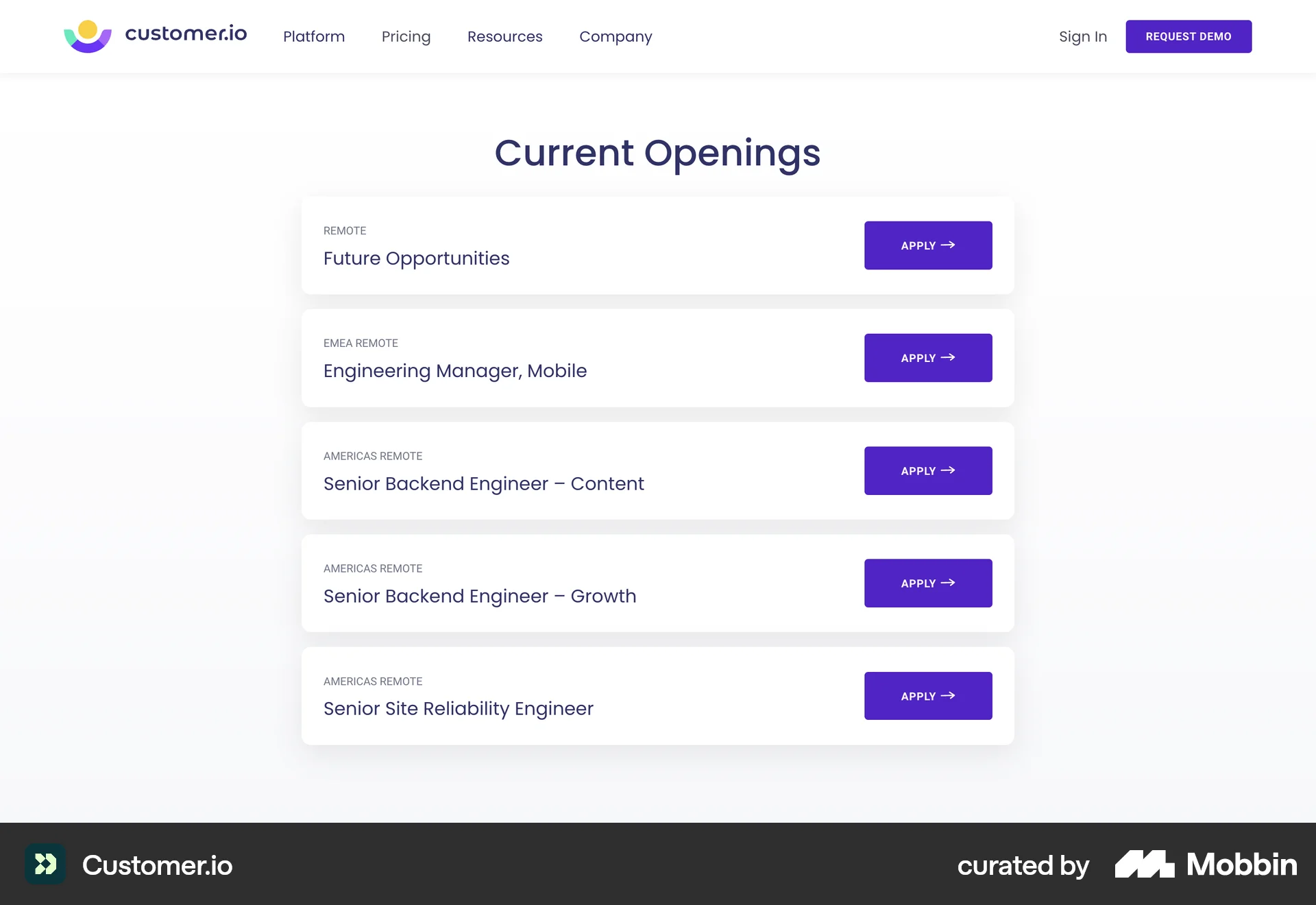 Customer.io Web screen containing Stacked List UI element