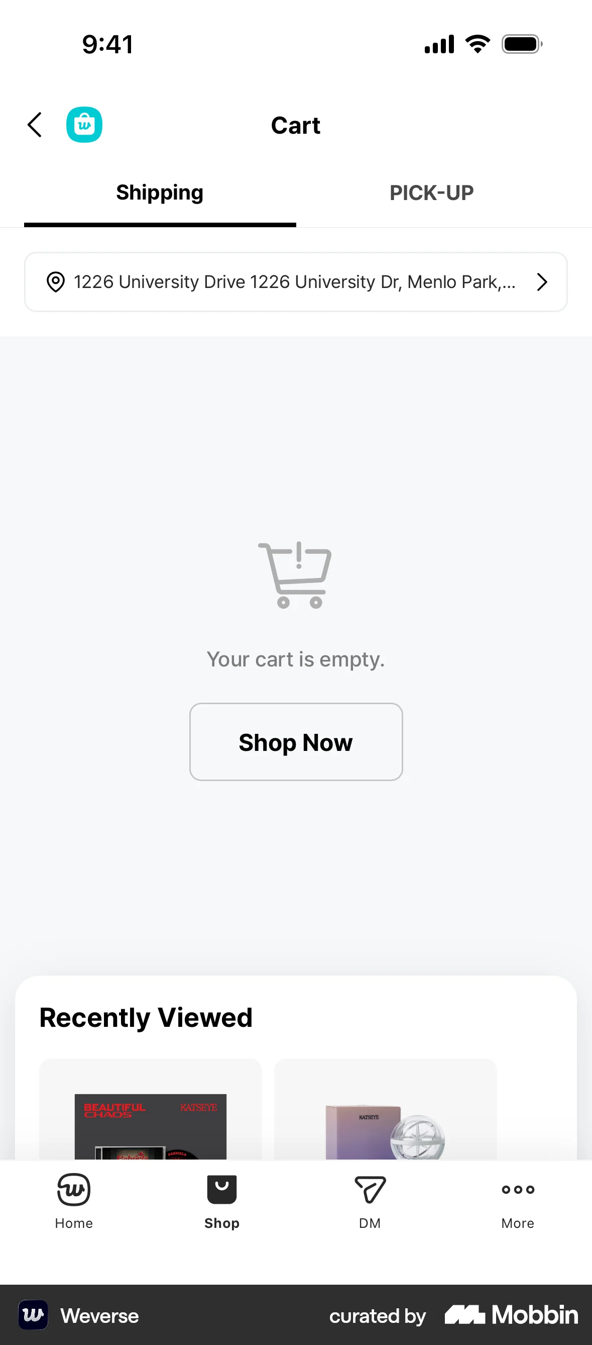 Weverse iOS Empty State screen