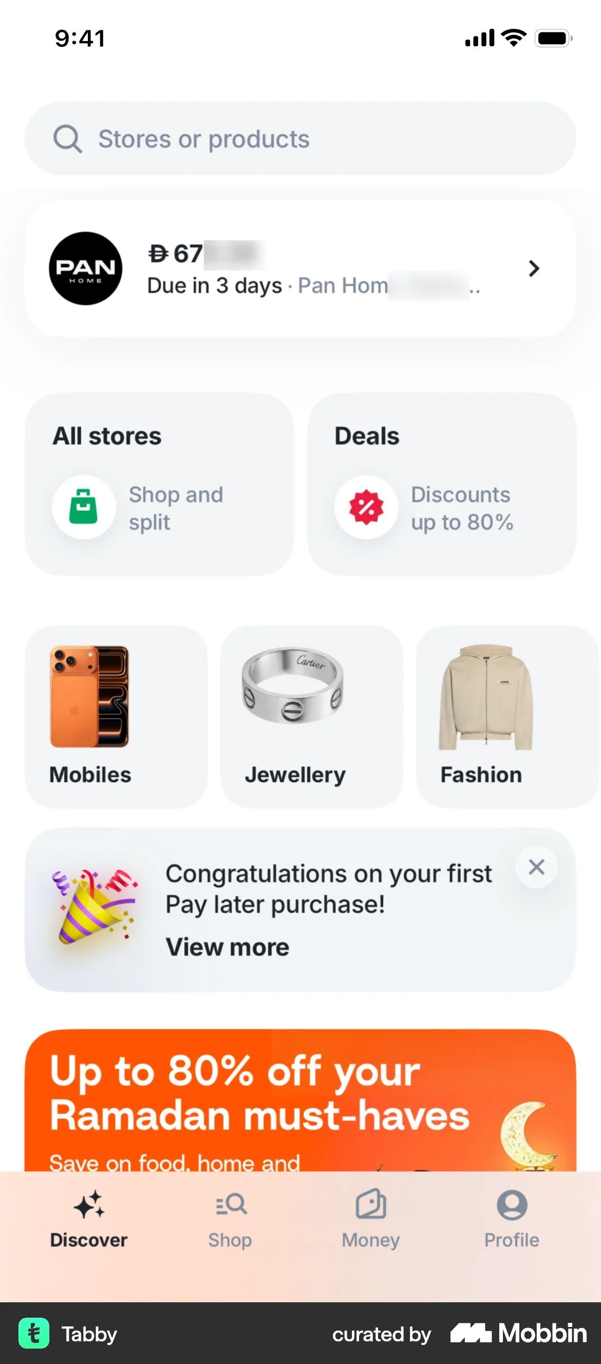 Tabby iOS Mobile App Design screen