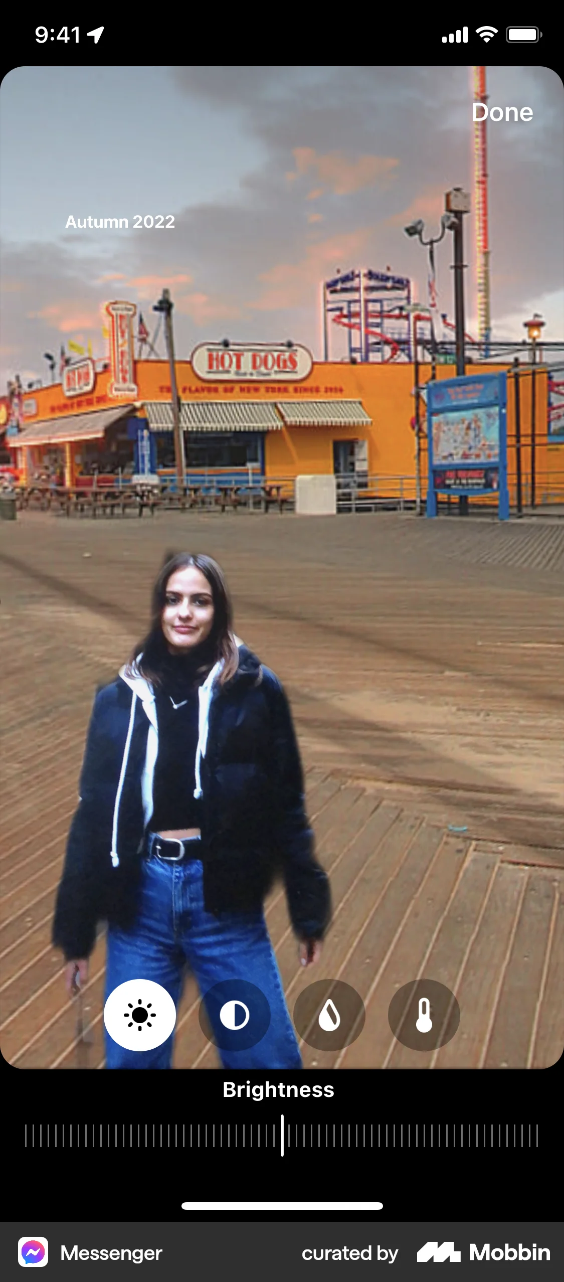 Messenger iOS Media Editor screen