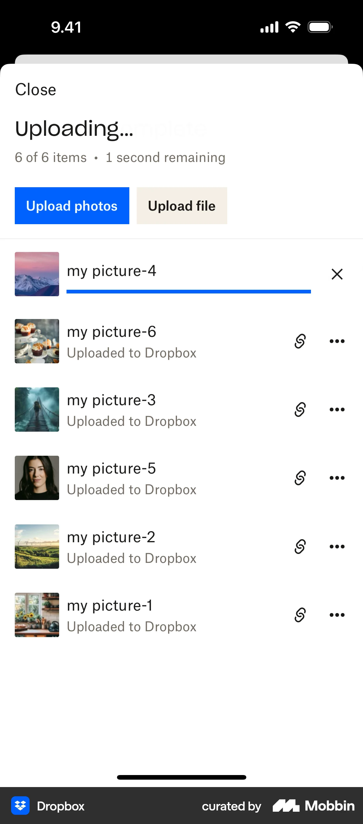 Trop Box Element Dropbox iOS Upload Progress | Mobbin