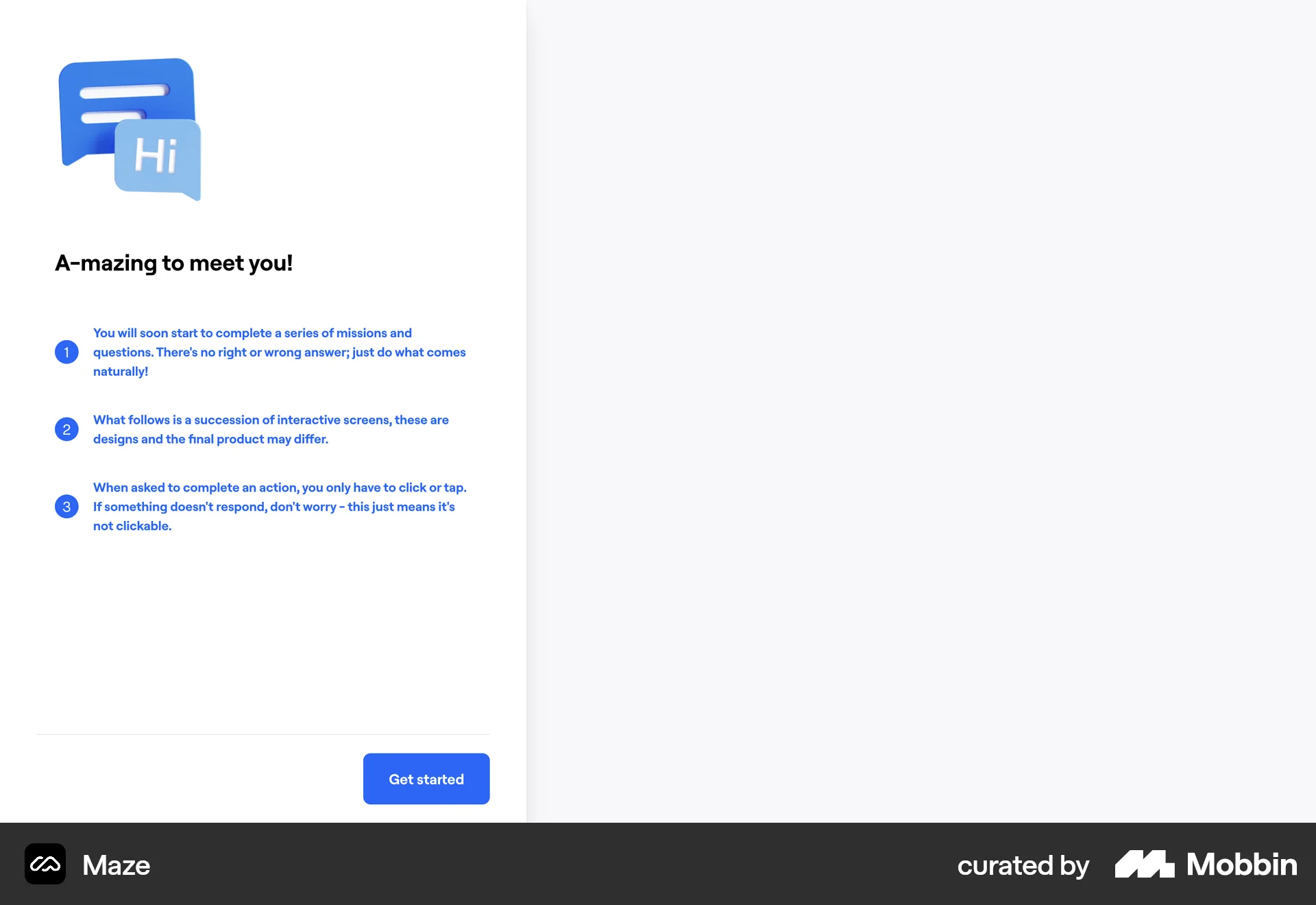 Maze Web Other Action screen