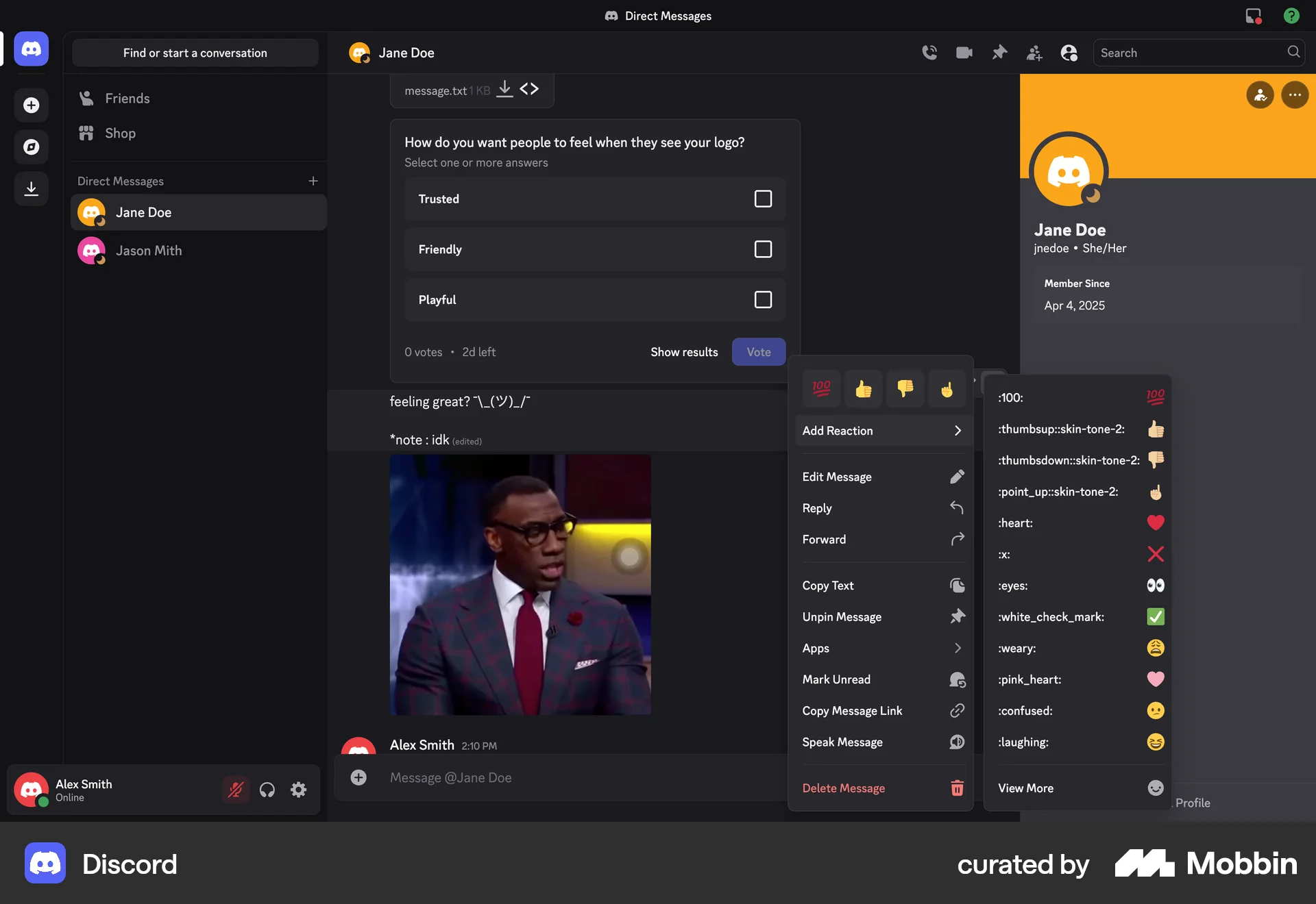 Discord Web Like & Upvote screen