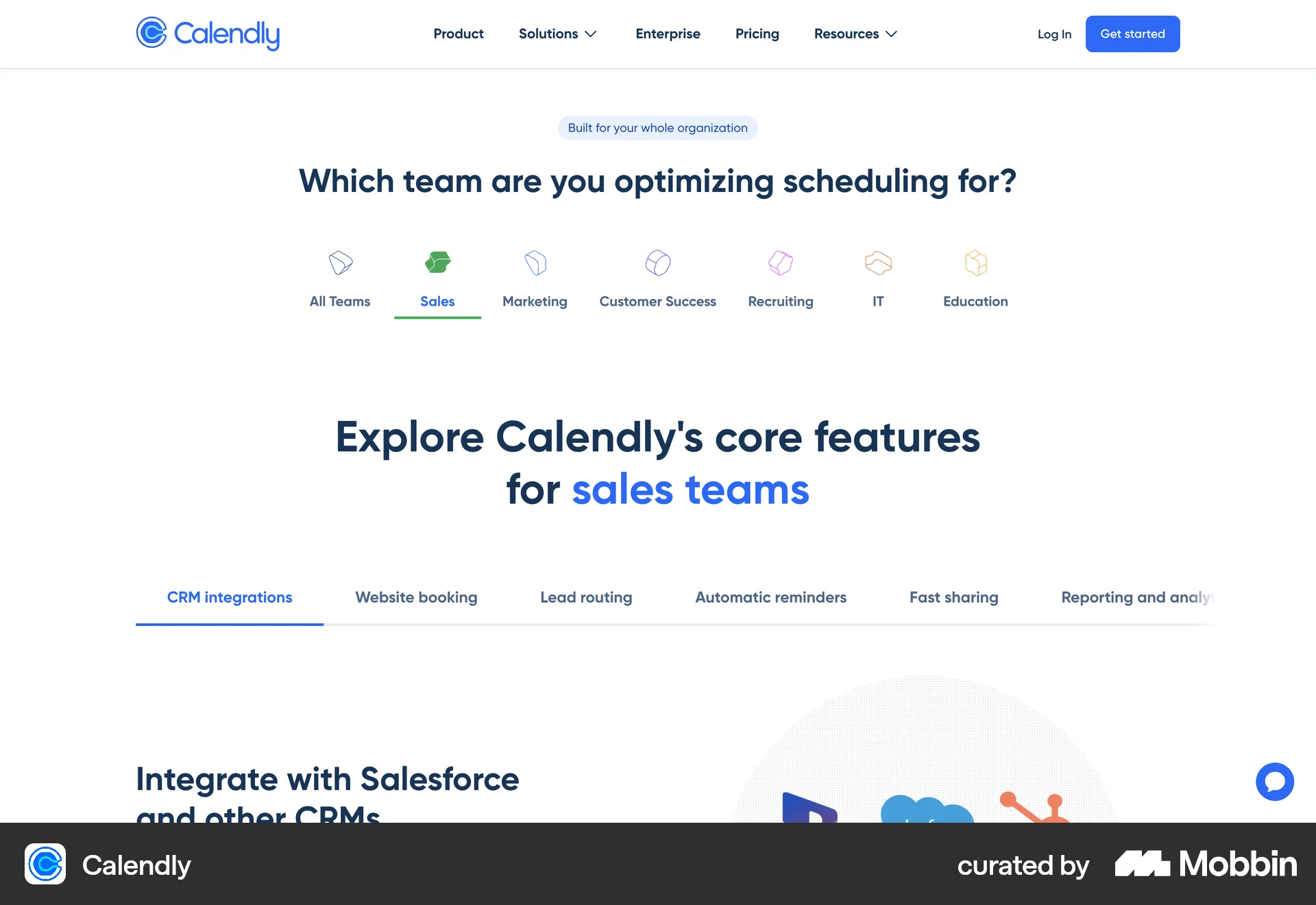 Calendly Web screen containing Tab UI element