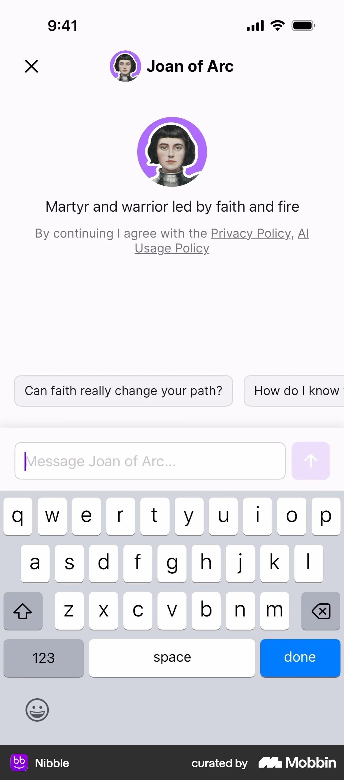 Nibble iOS Empty State screen