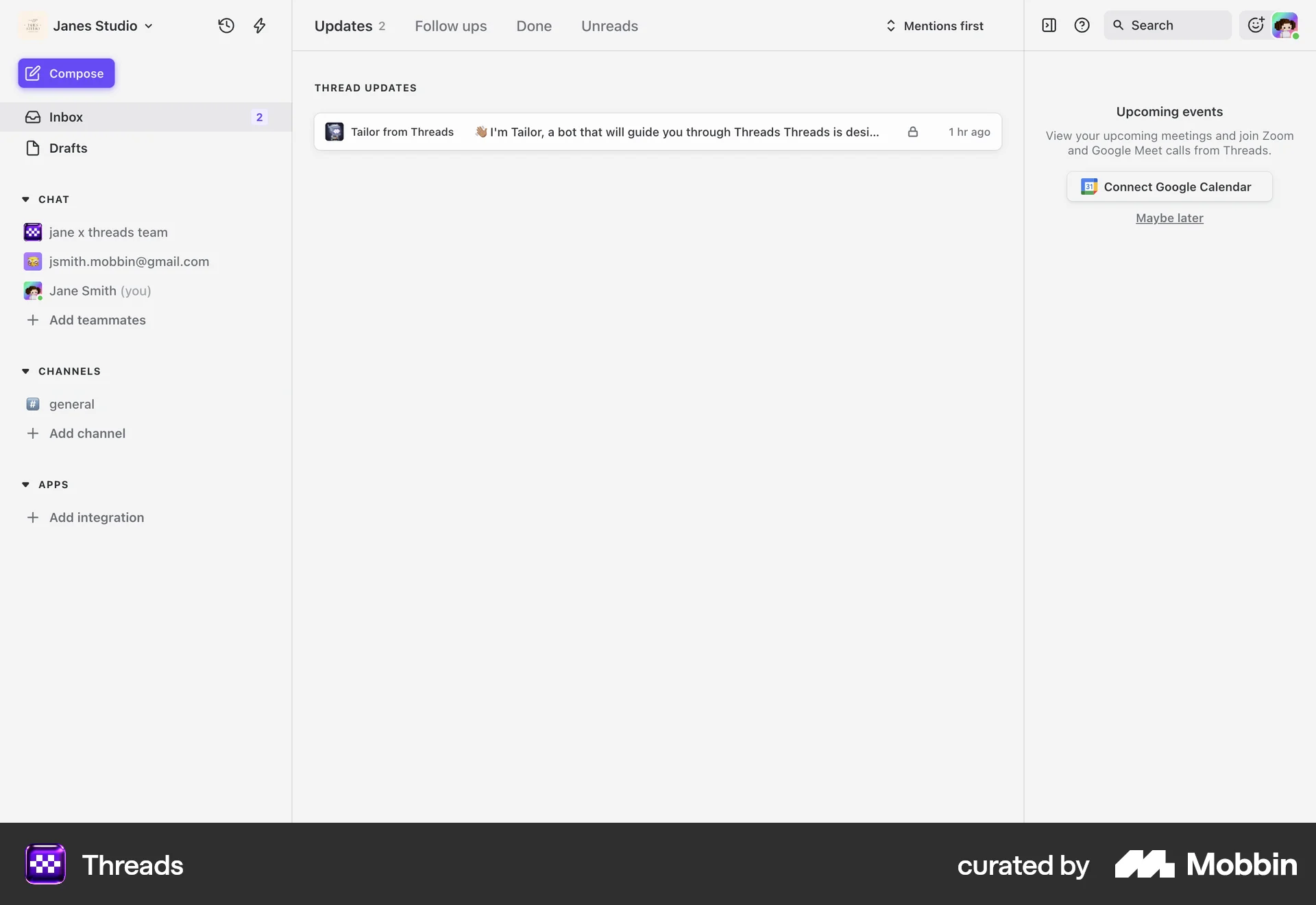 Threads Web Notifications screen