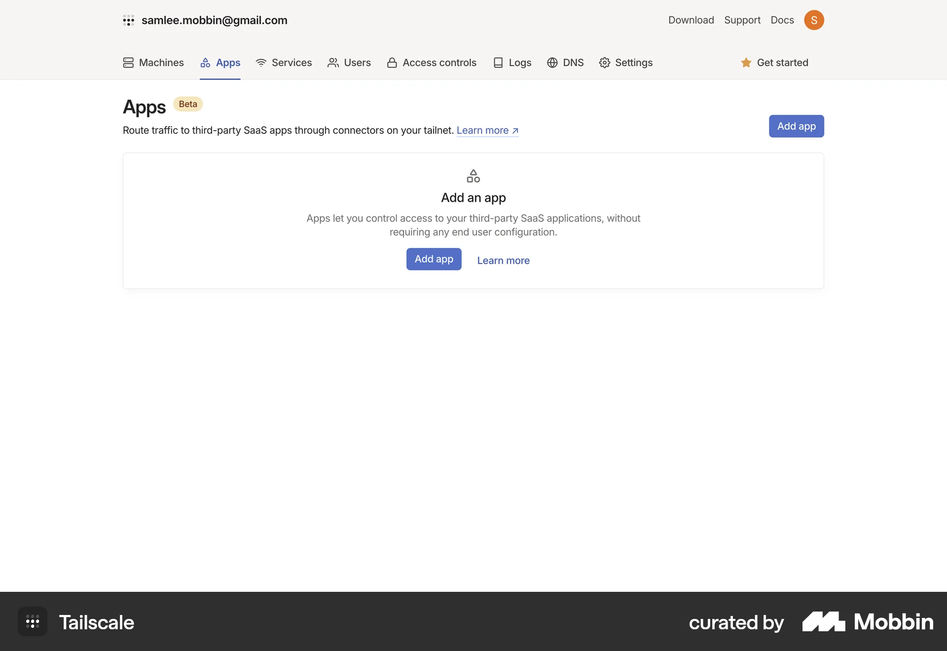 Tailscale Web Utilities App screen