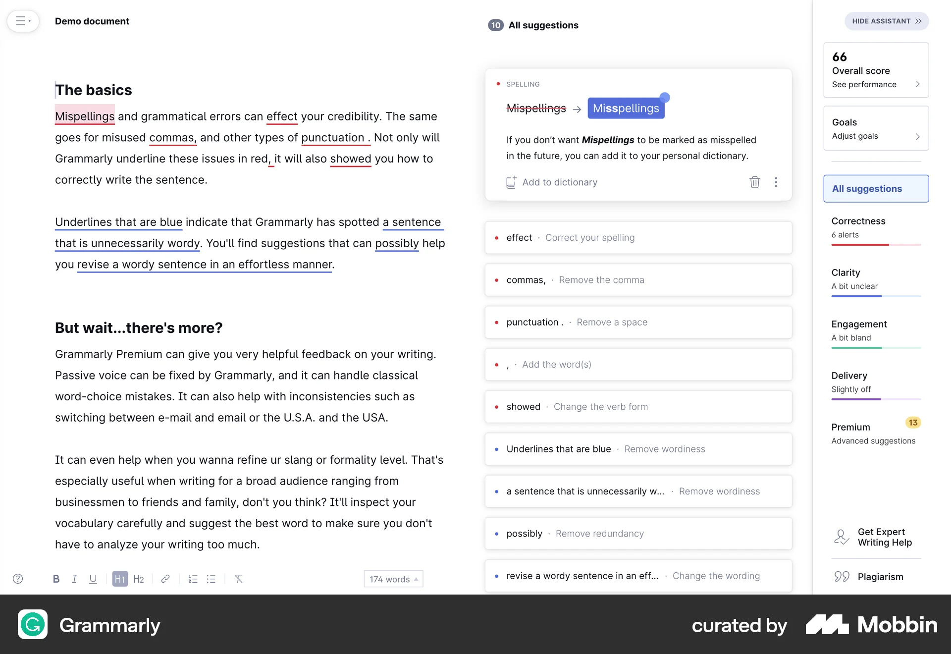 Grammarly Web Guided Tour & Tutorial screen