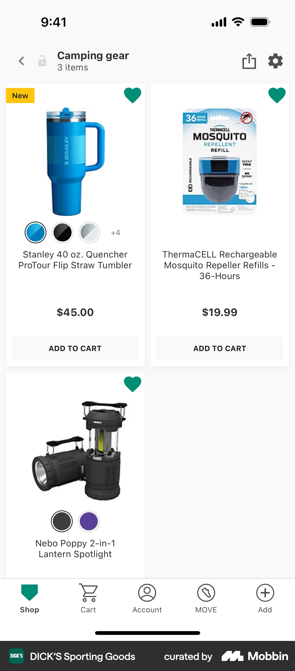 DICK’S Sporting Goods iOS screen containing Toolbar UI element