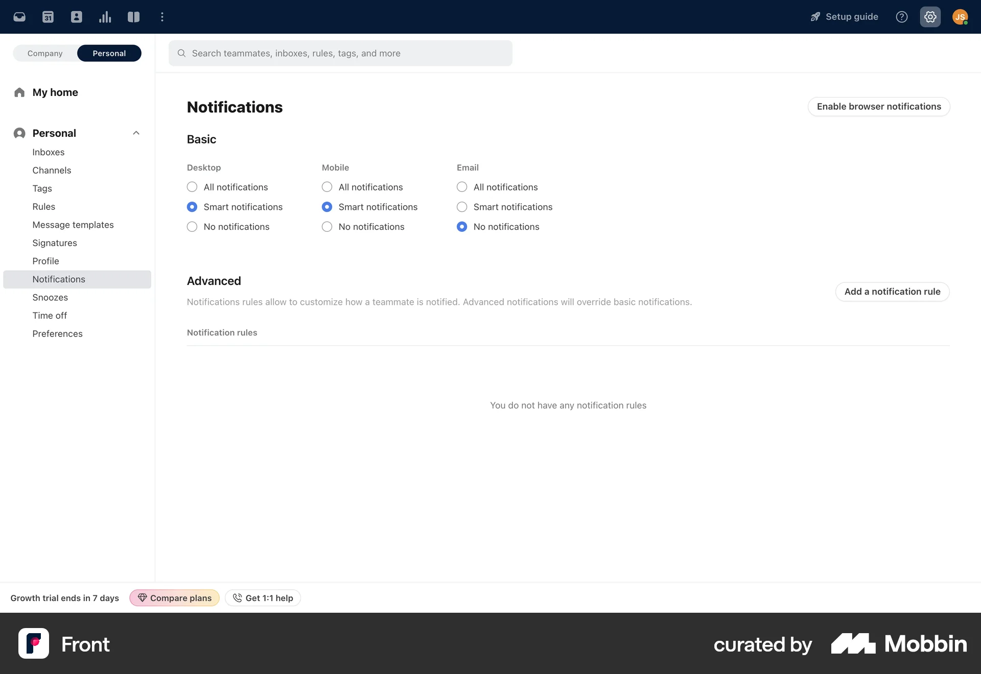 Front Web screen containing Radio Button UI element