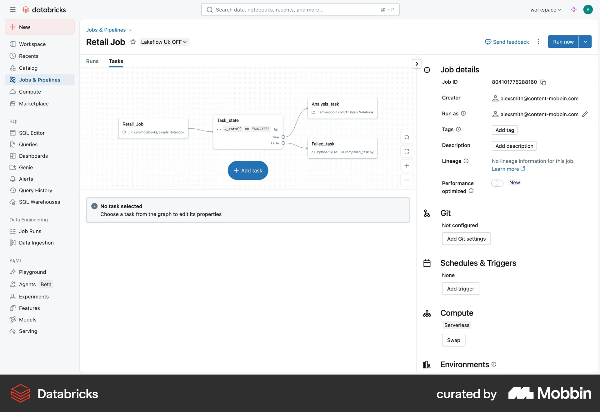 Databricks Web Other Content screen