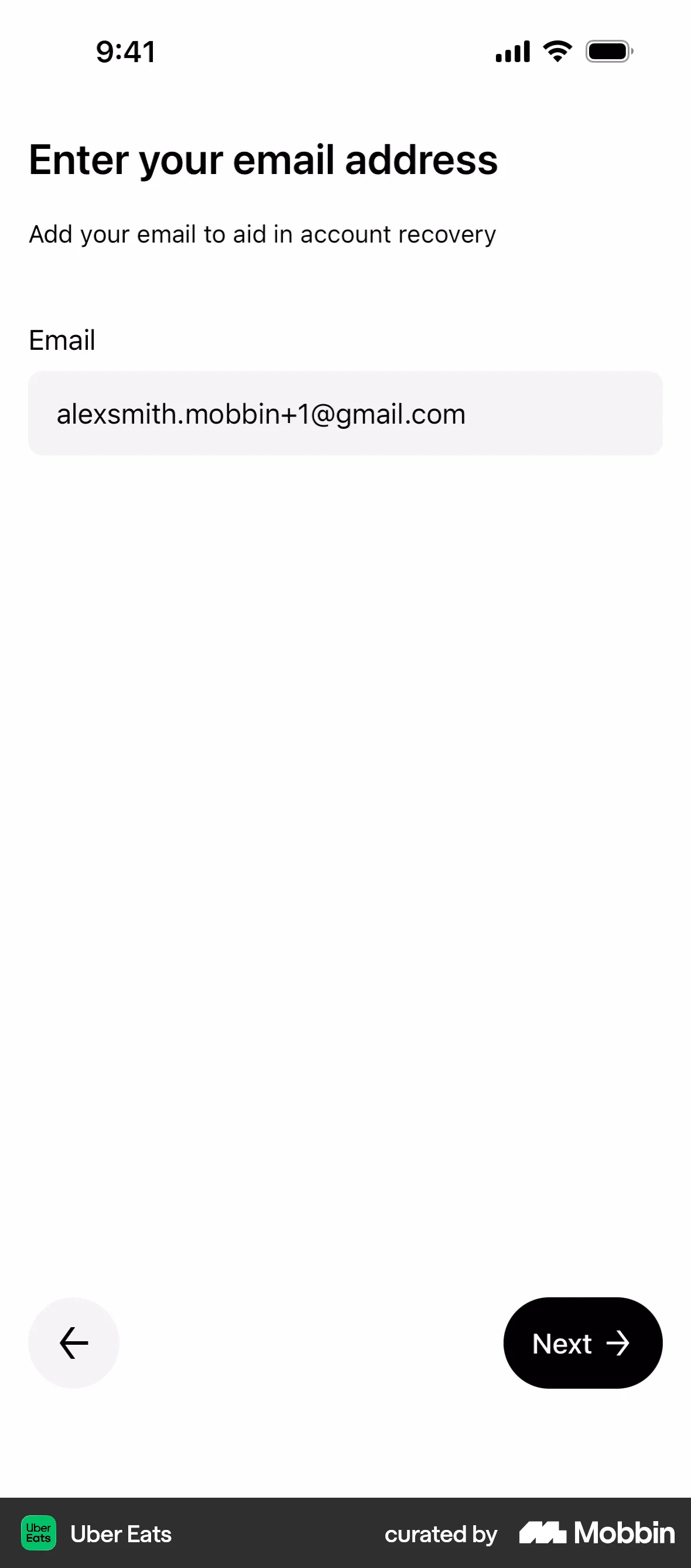 Uber Eats Onboarding screen