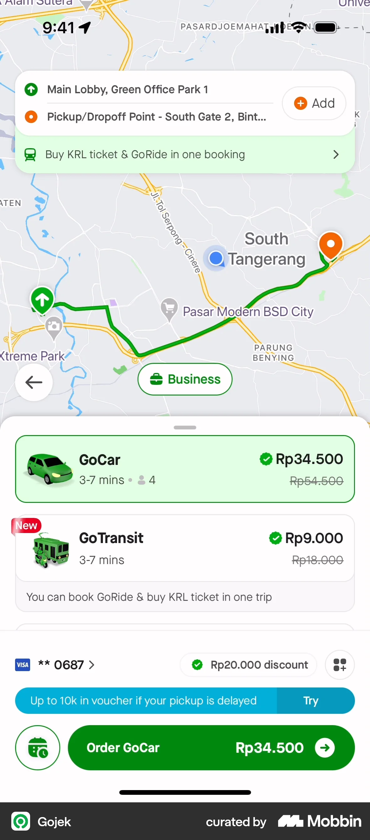 Gojek iOS Checkout screen