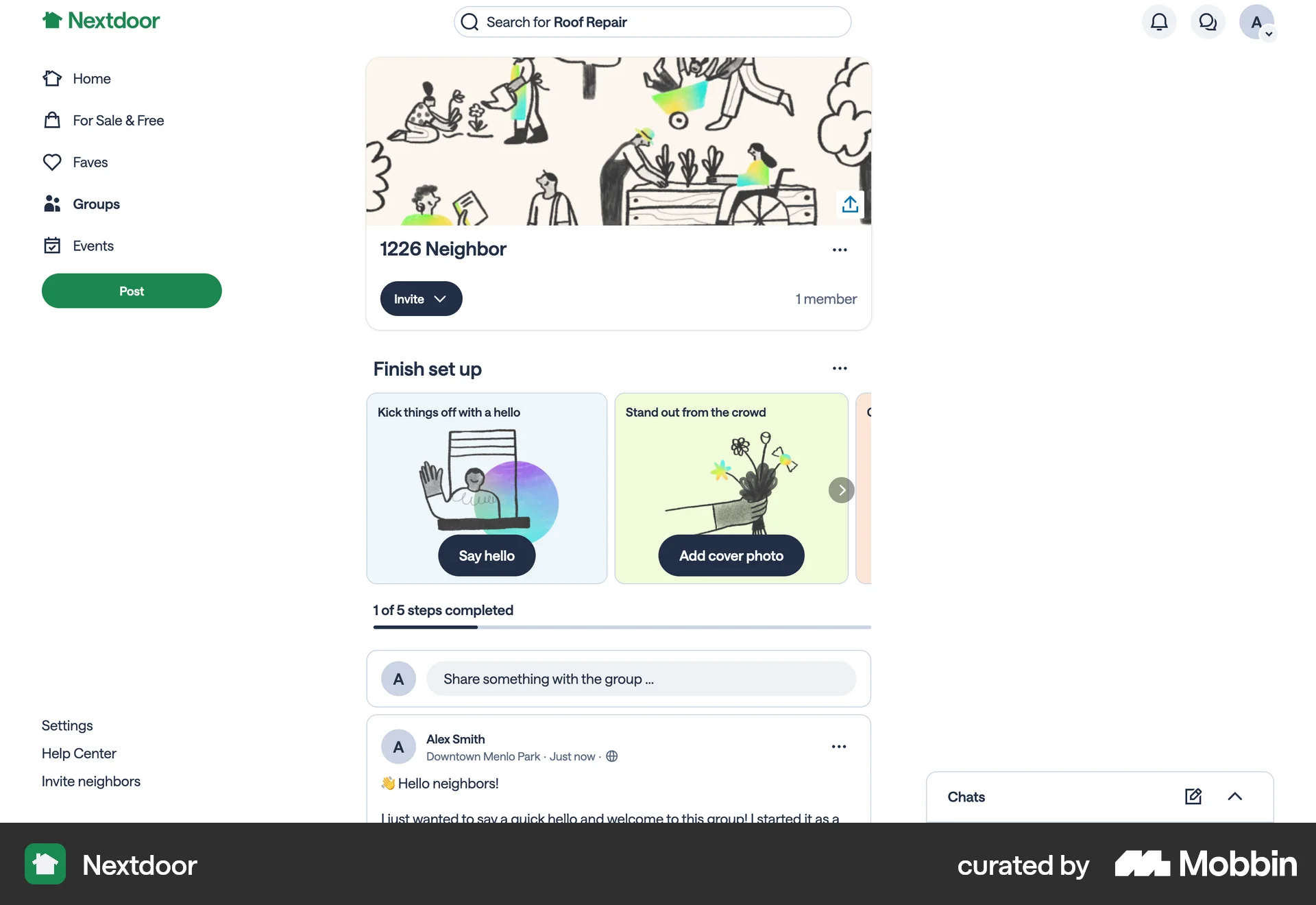 Nextdoor Web News App screen