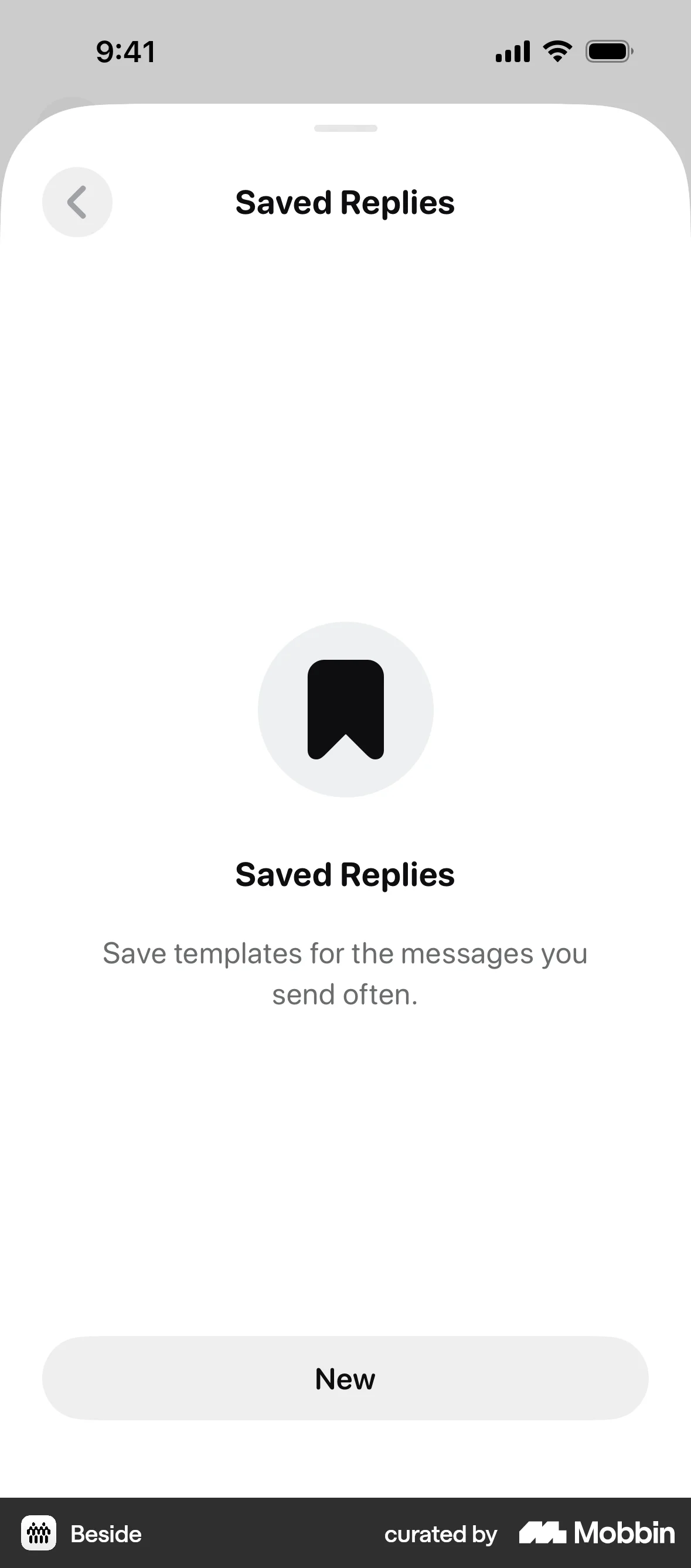 Beside iOS Empty State screen