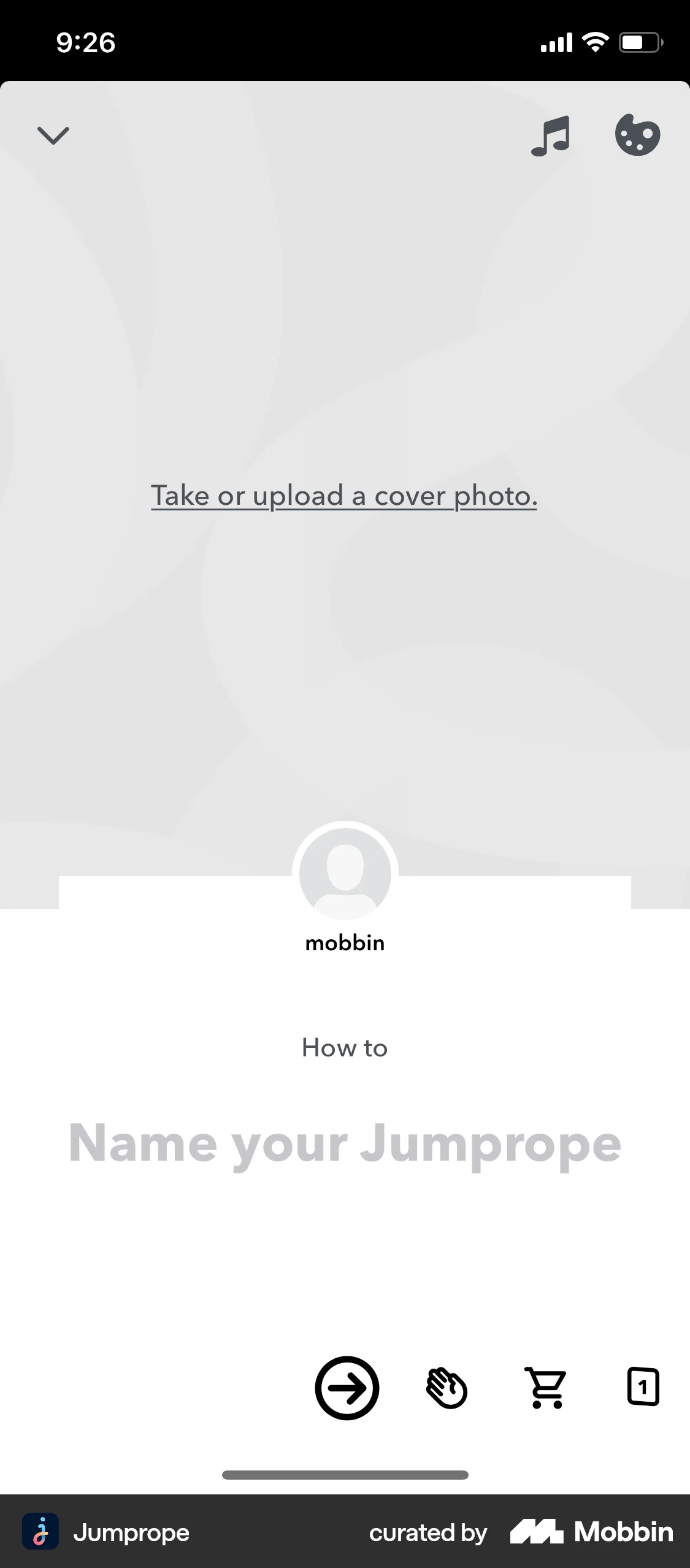 Jumprope iOS Photo & Video App screen