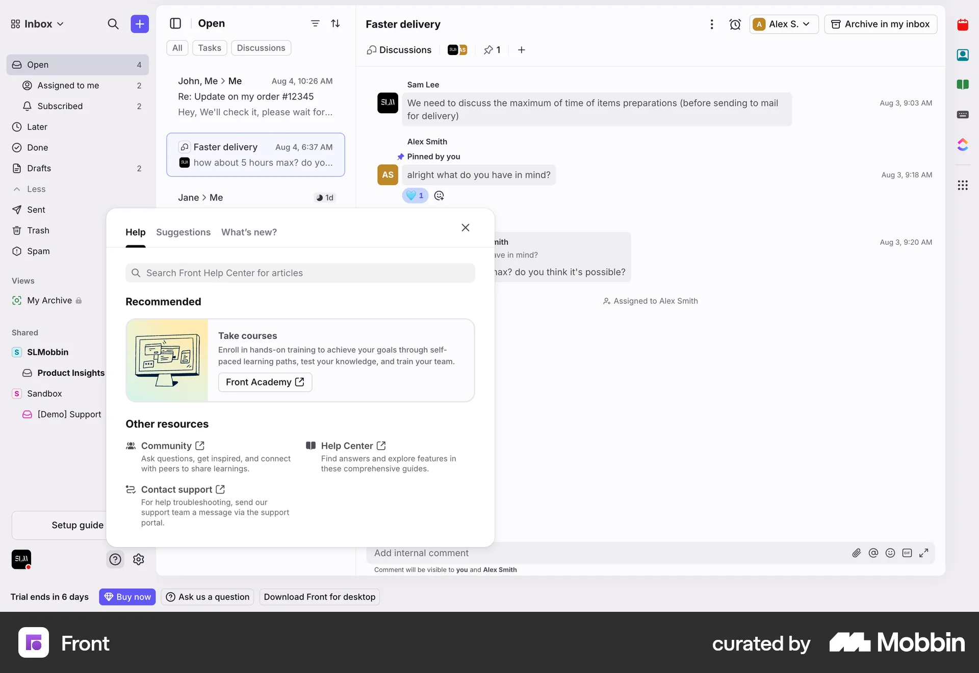 Front Web screen containing Tab UI element