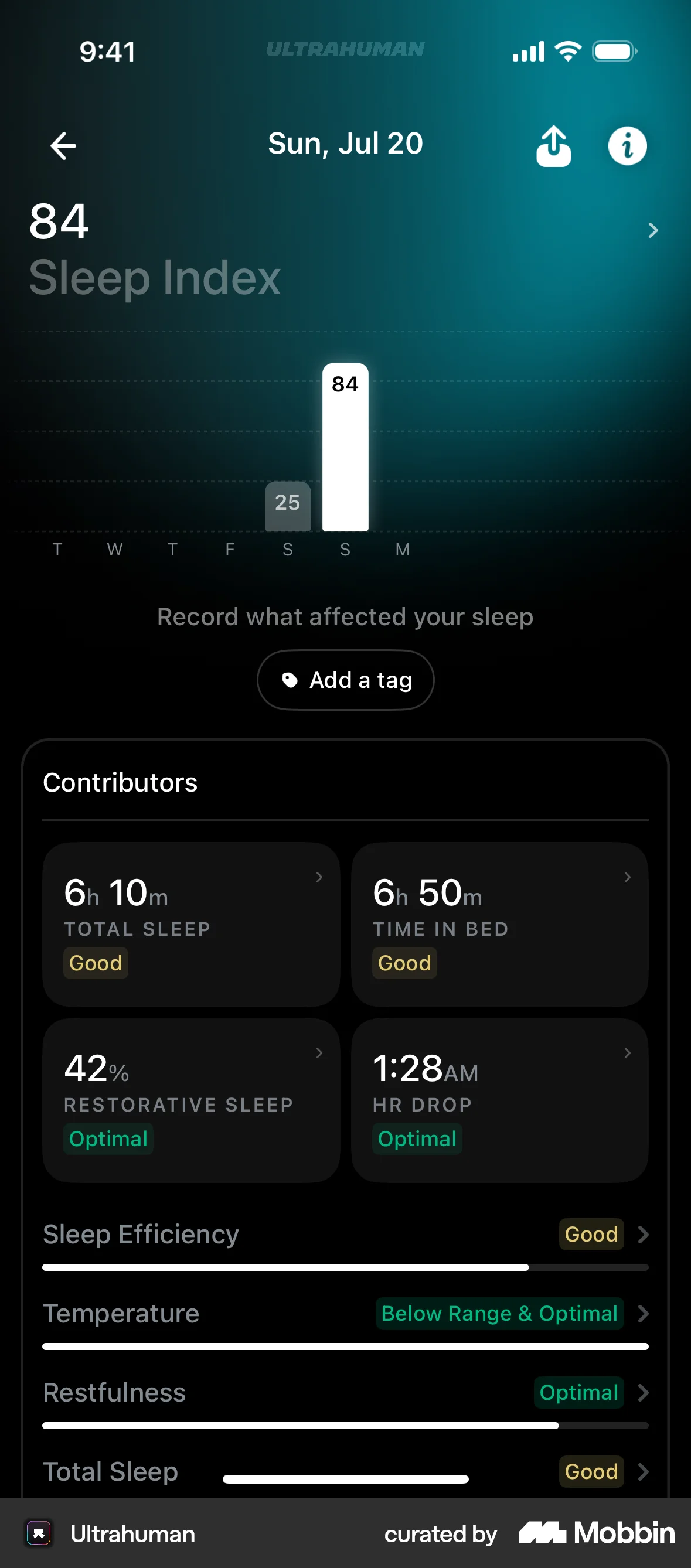 Ultrahuman iOS screen