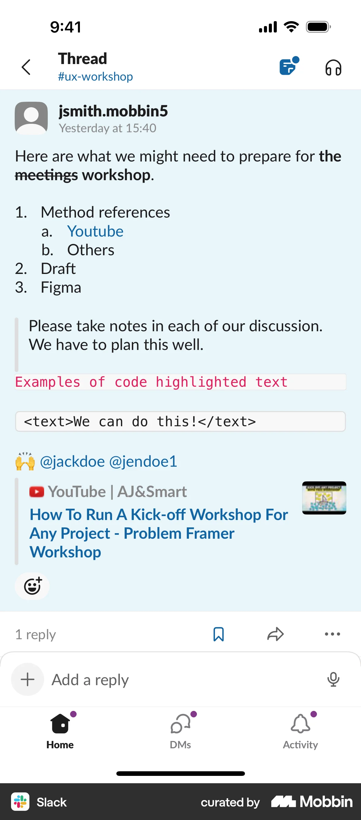 Slack iOS Save screen