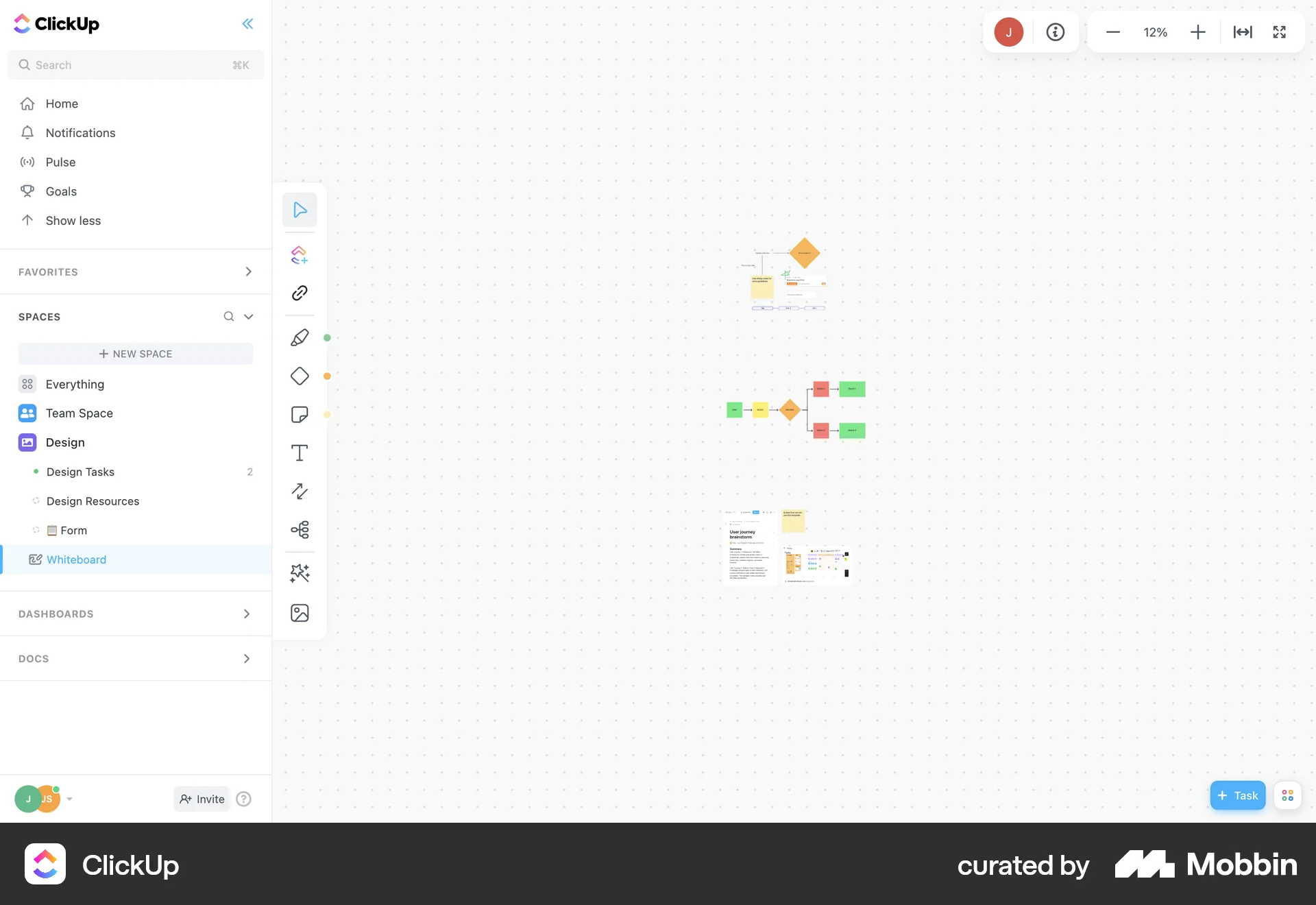 ClickUp Web Canvas screen