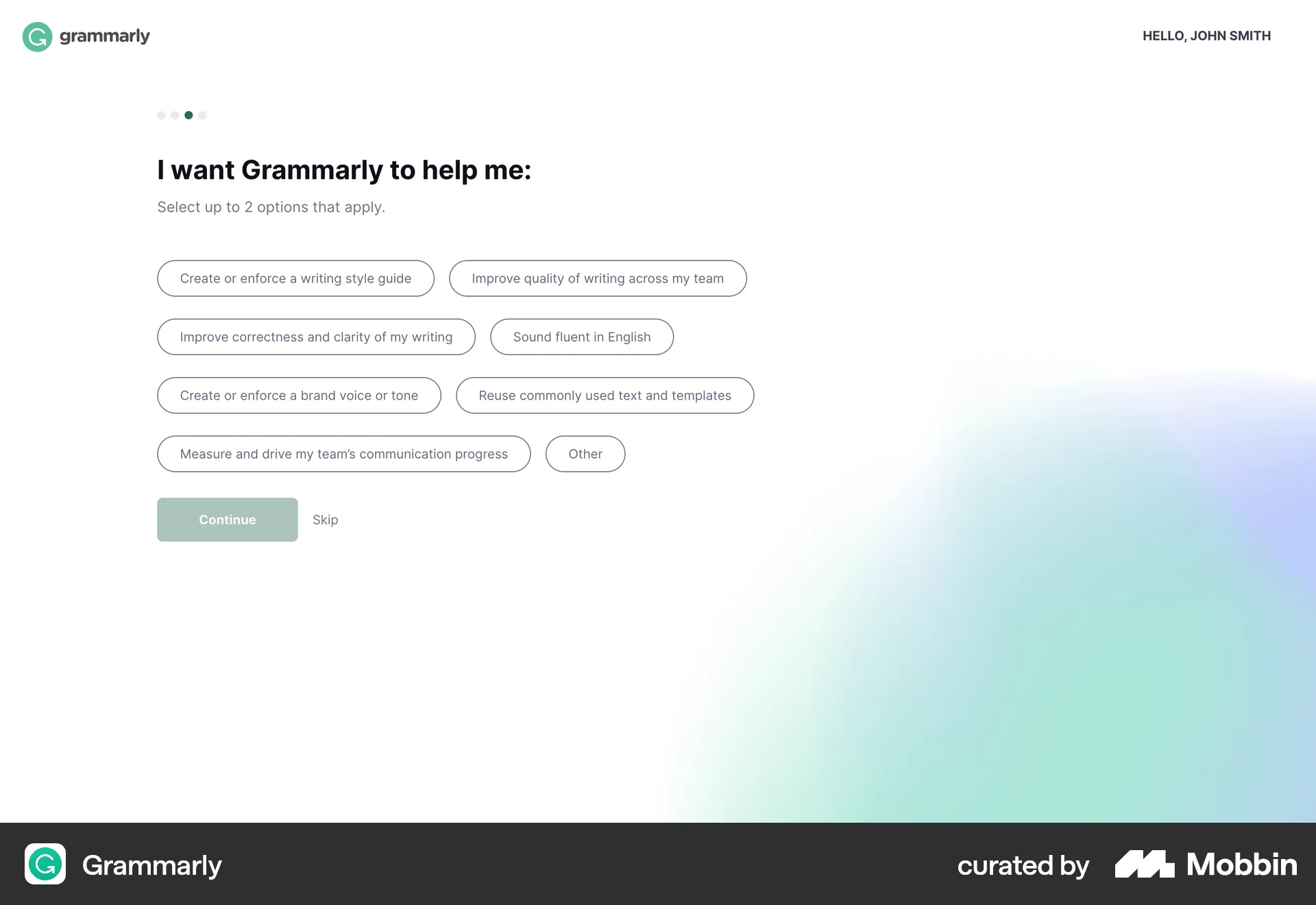 Grammarly screen
