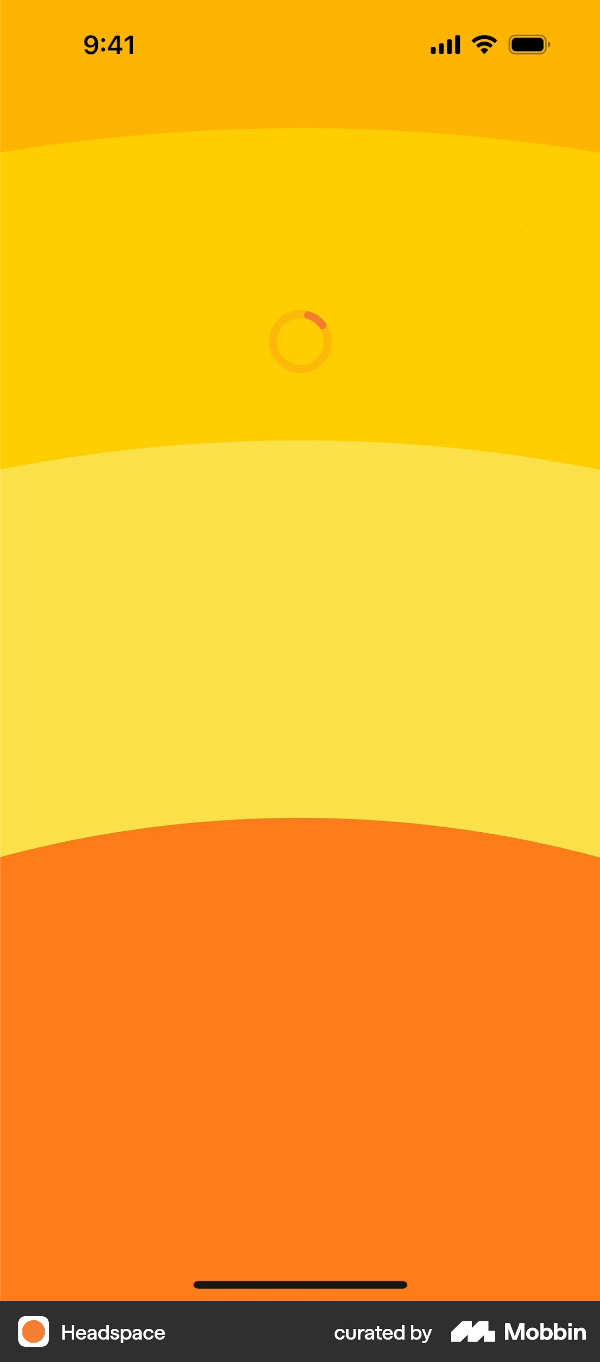 Headspace iOS screen containing Loading Indicator UI element