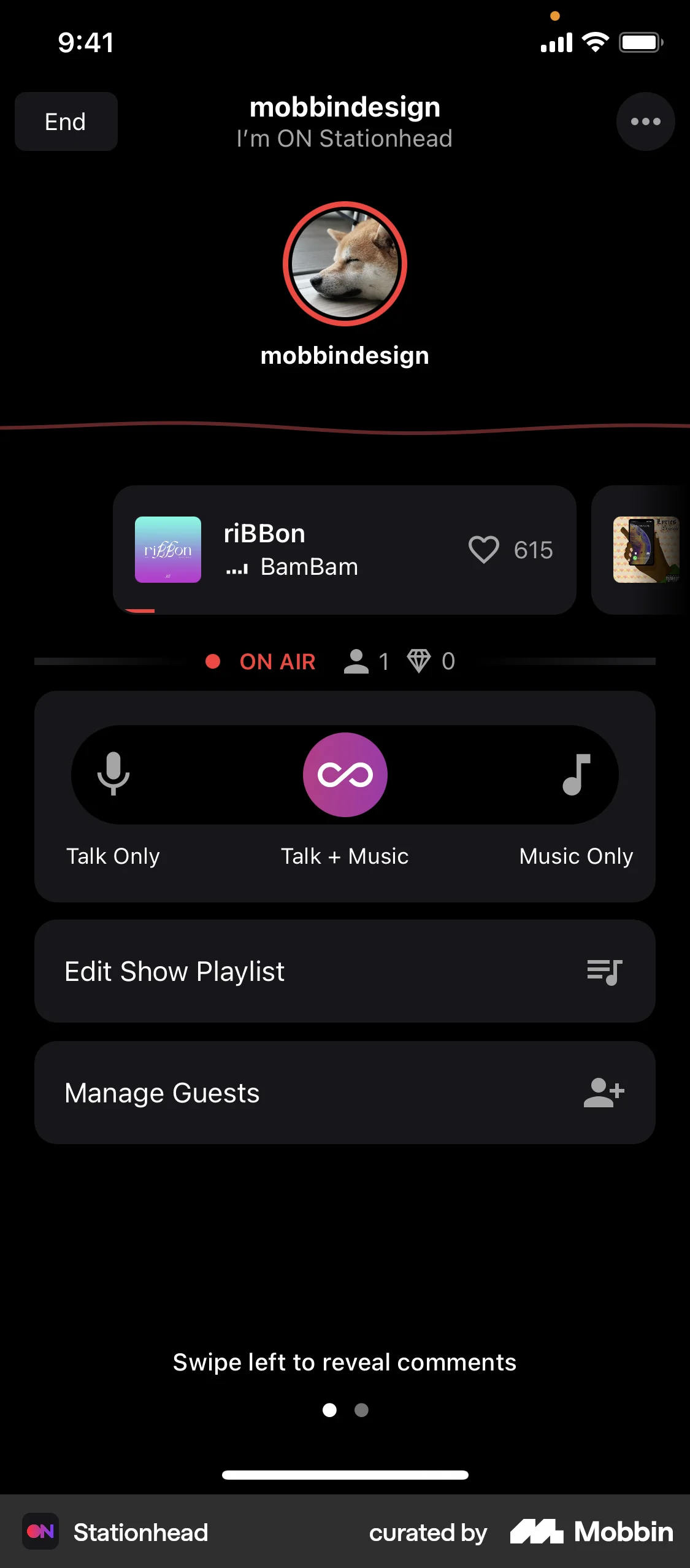 Stationhead iOS Song & Podcast Detail screen