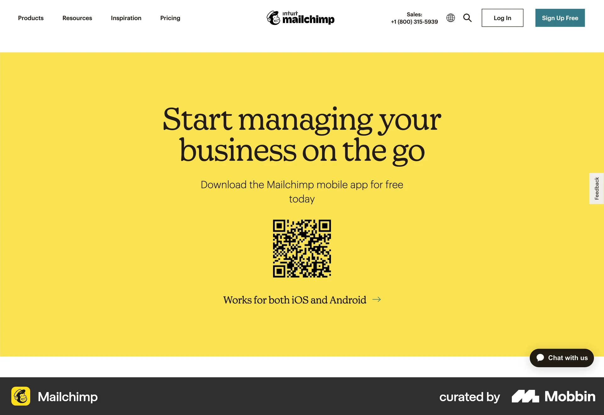 Mailchimp Web QR Code screen