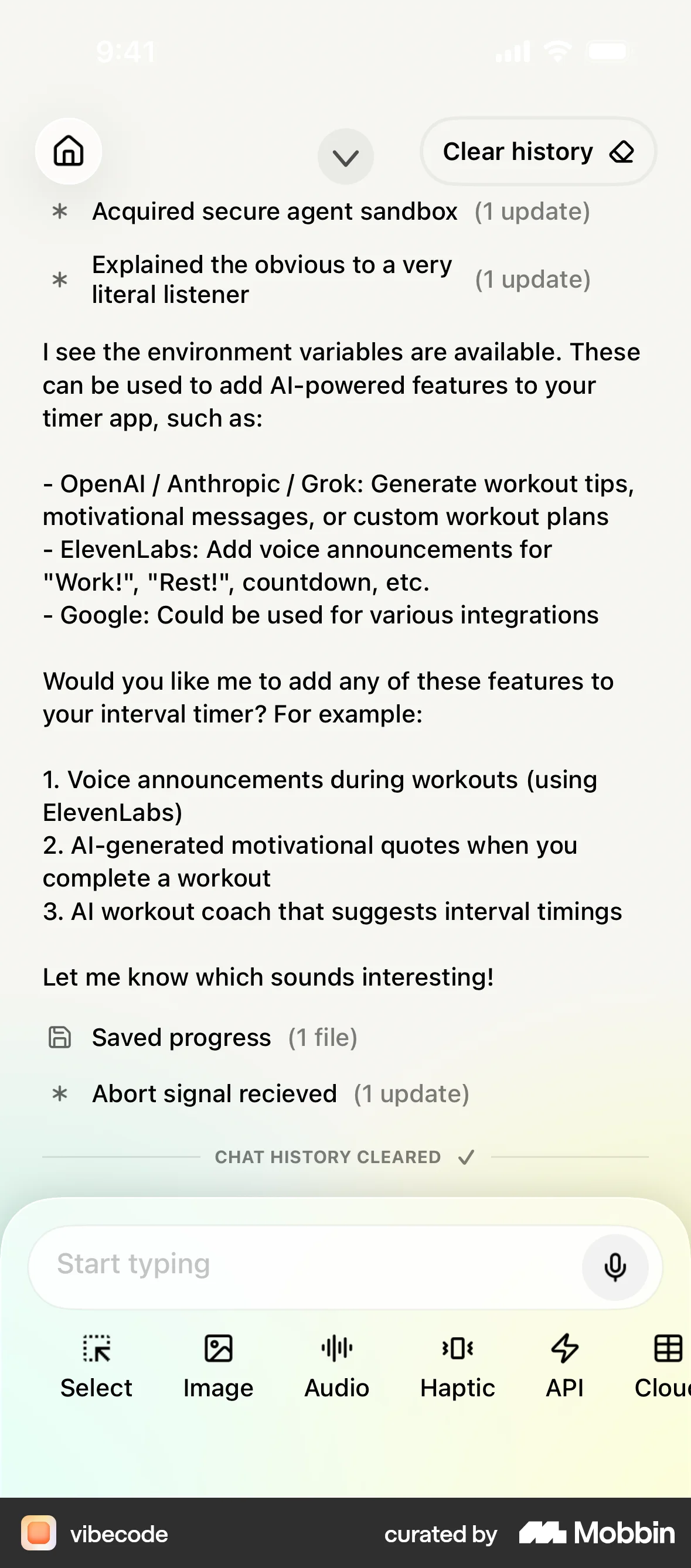 Vibecode iOS Chat Detail screen