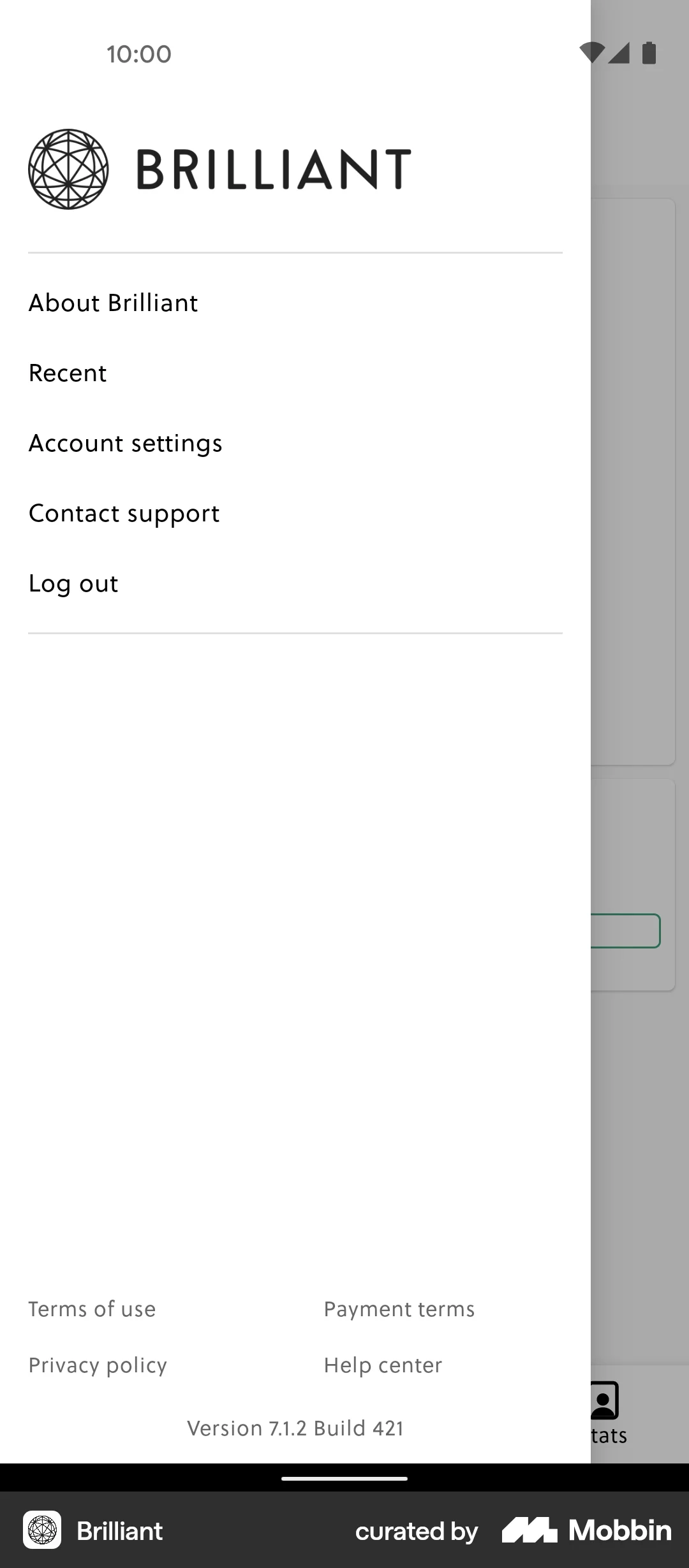 Brilliant Android screen containing Side Navigation UI element