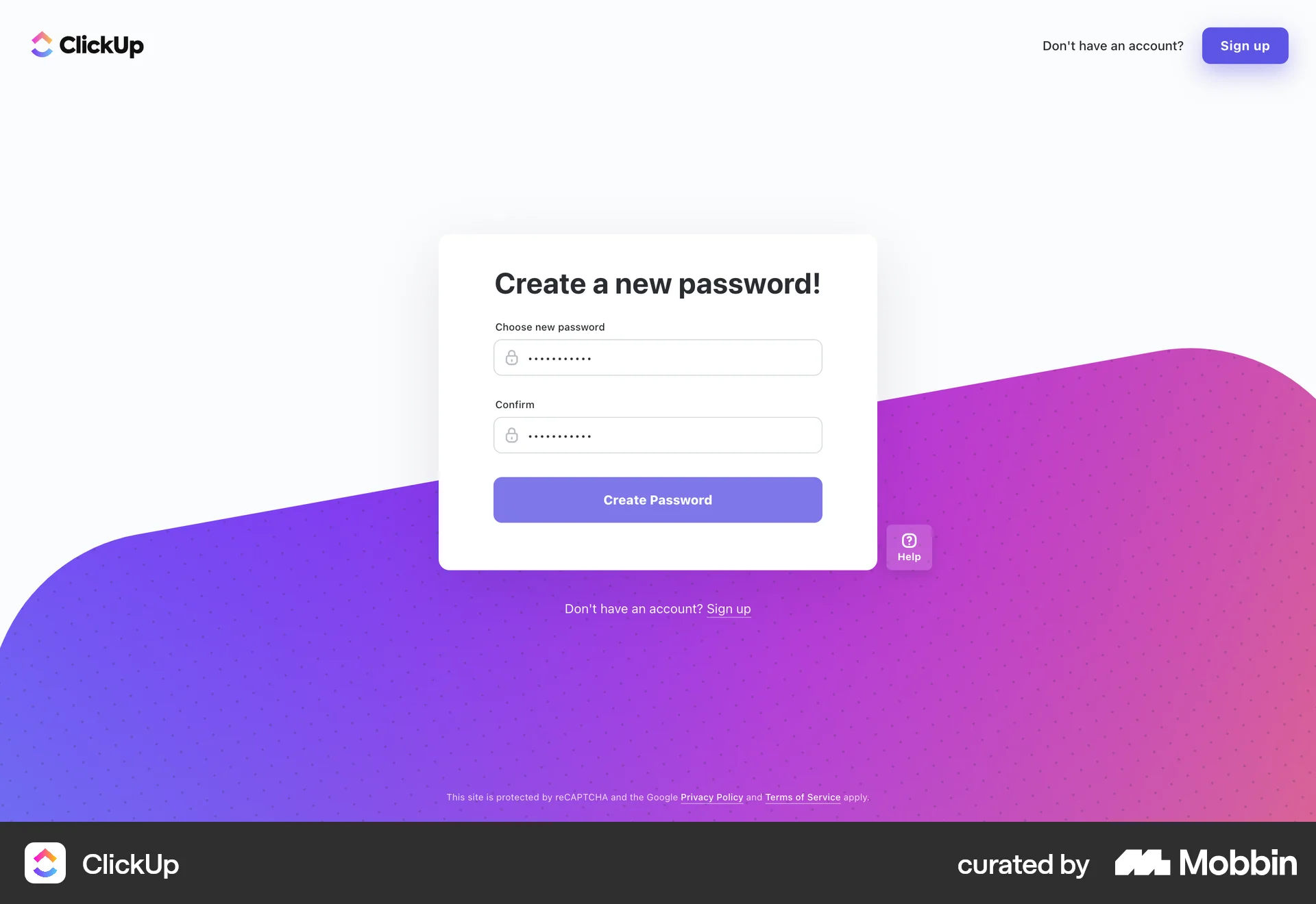 ClickUp Web Forgot Password screen