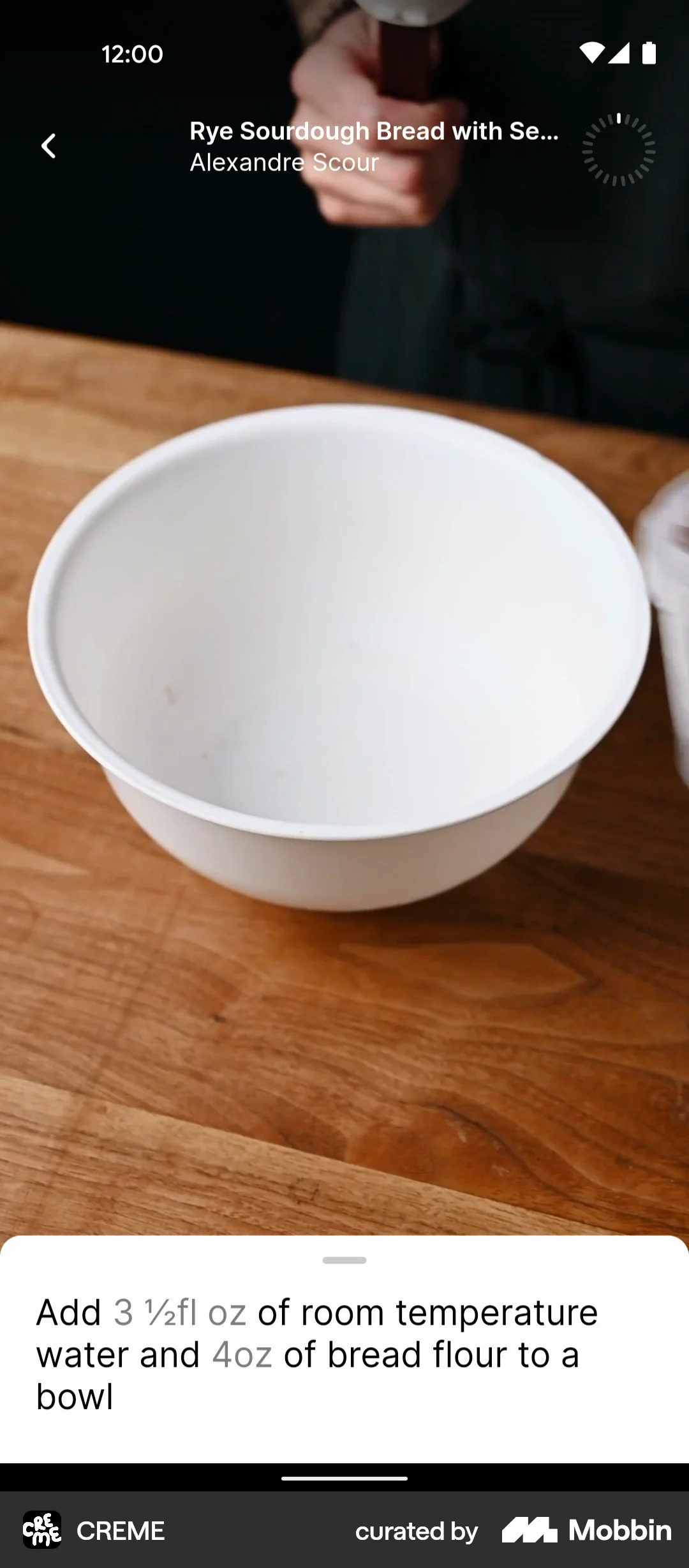 CREME Android Recipe Detail screen