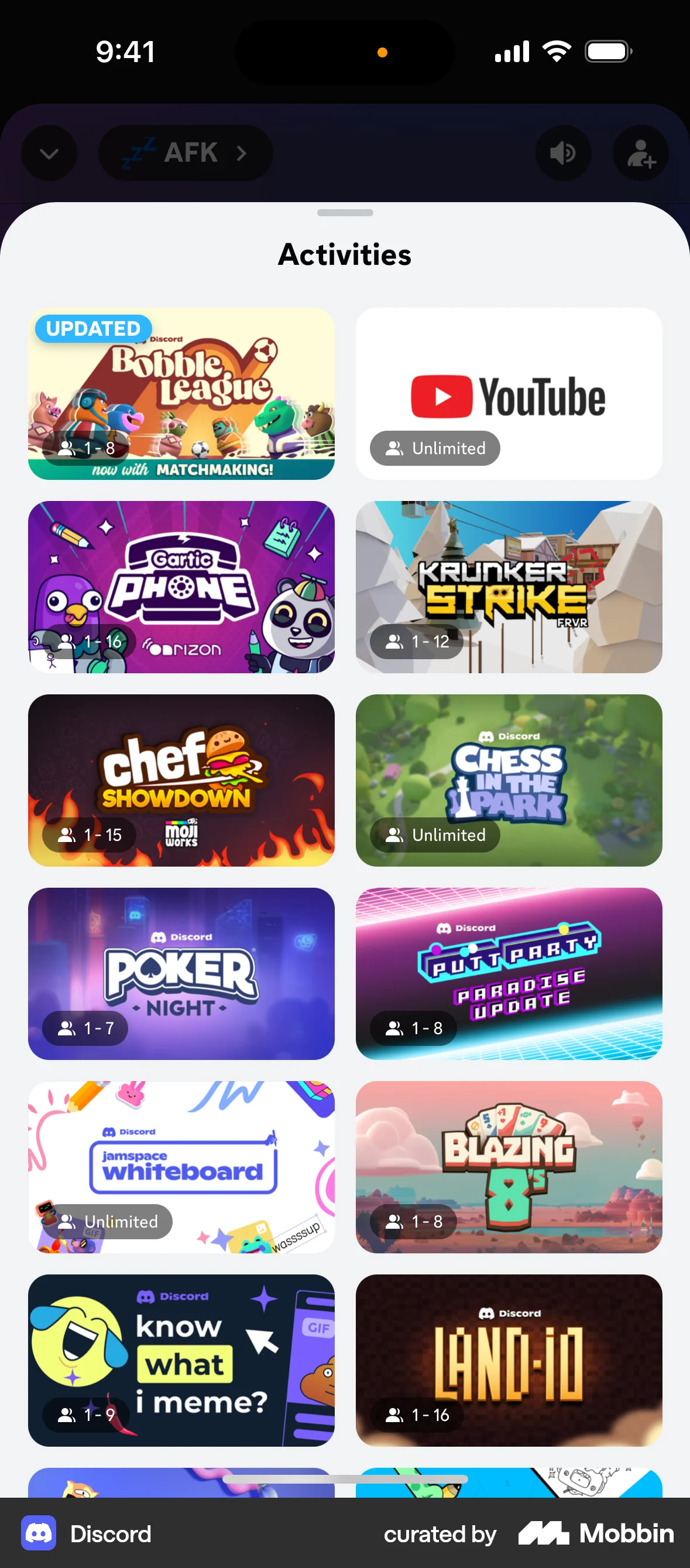 Discord iOS screen containing Gallery UI element