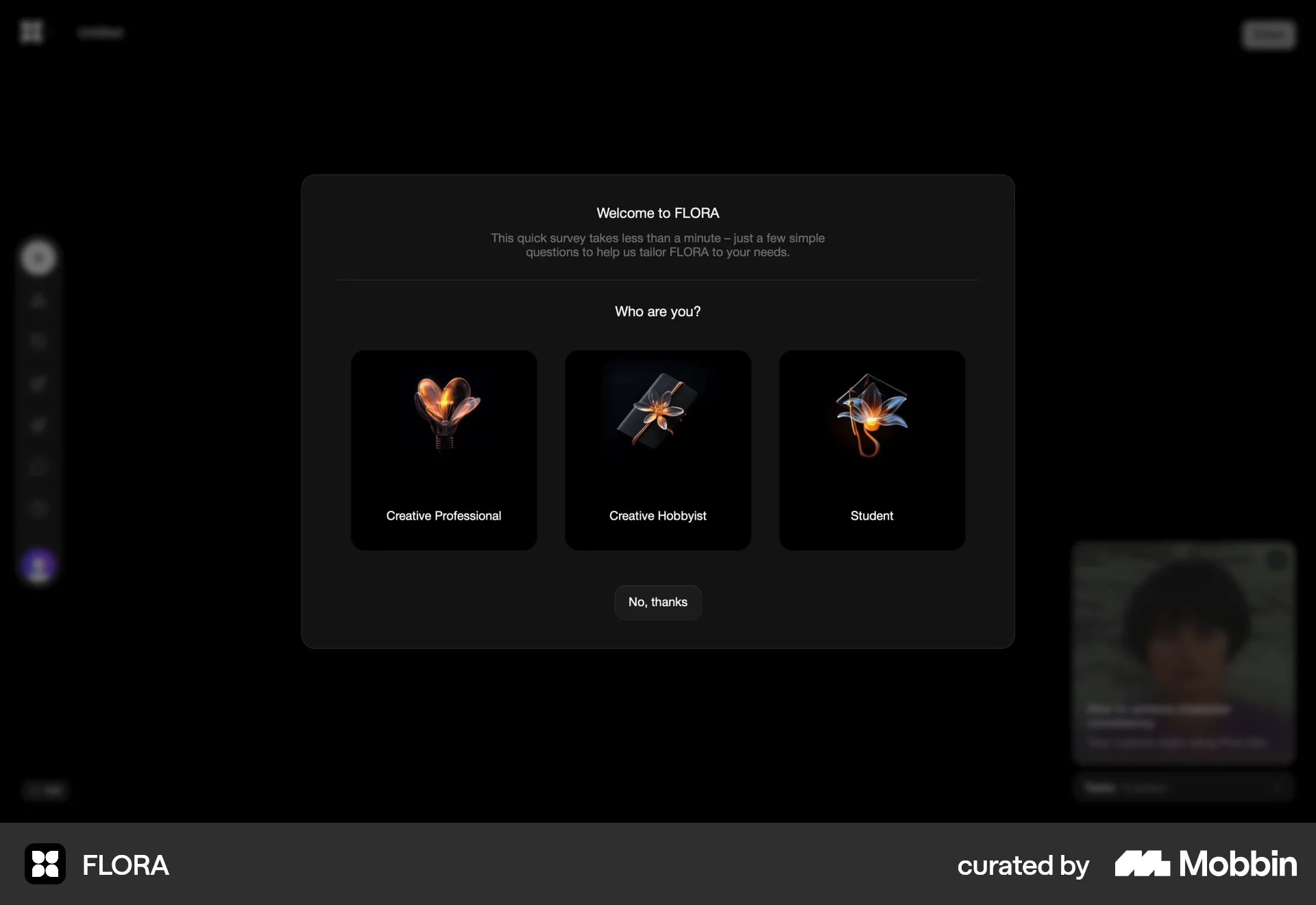 FLORA Web Account Setup screen