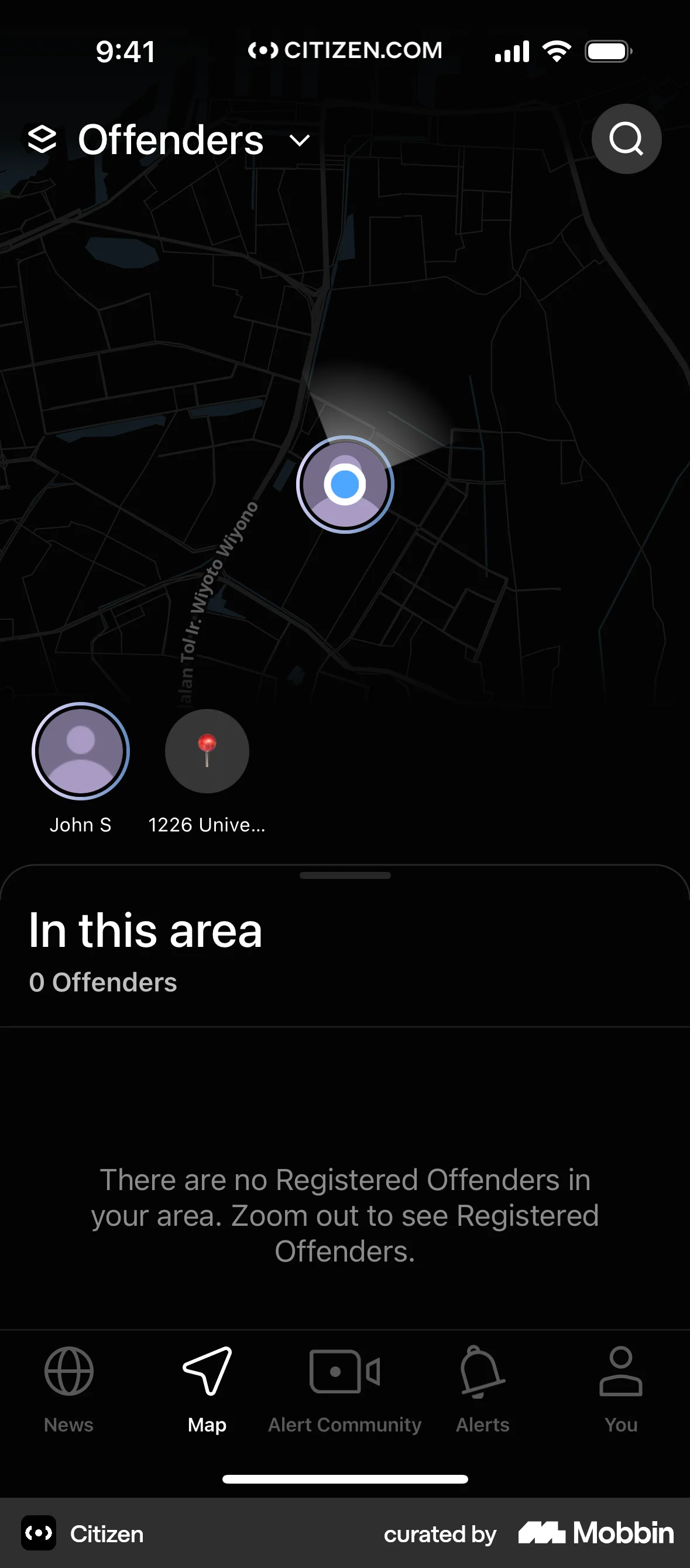 Citizen iOS Empty State screen